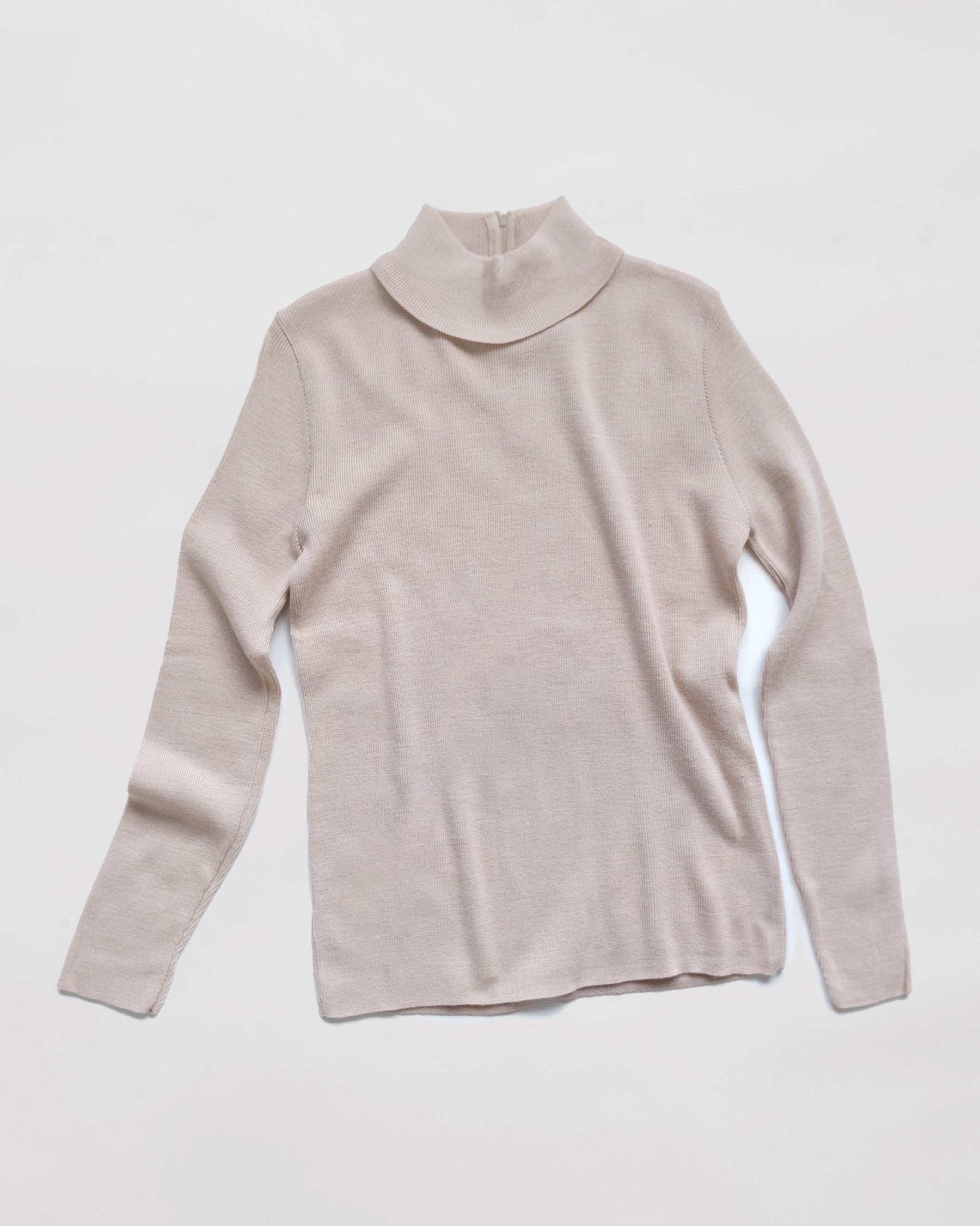 NOS Turtleneck Sweater with Back Zippier - Beige