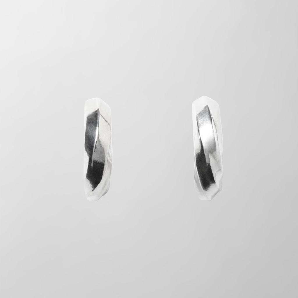 Half Twisted Hoops - Silver