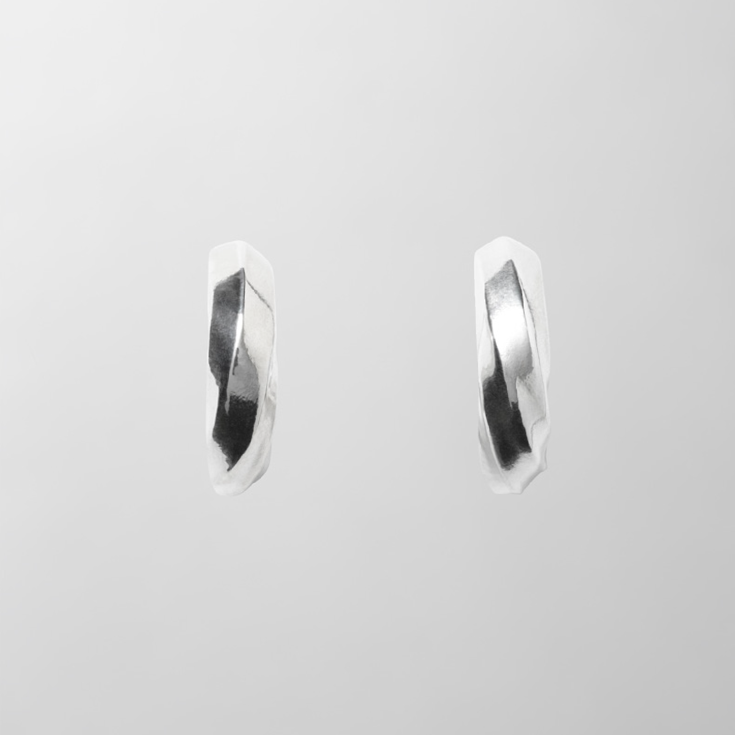 Half Twisted Hoops - Silver