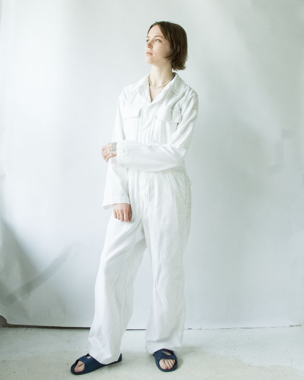 All White Cotton Jump Suit