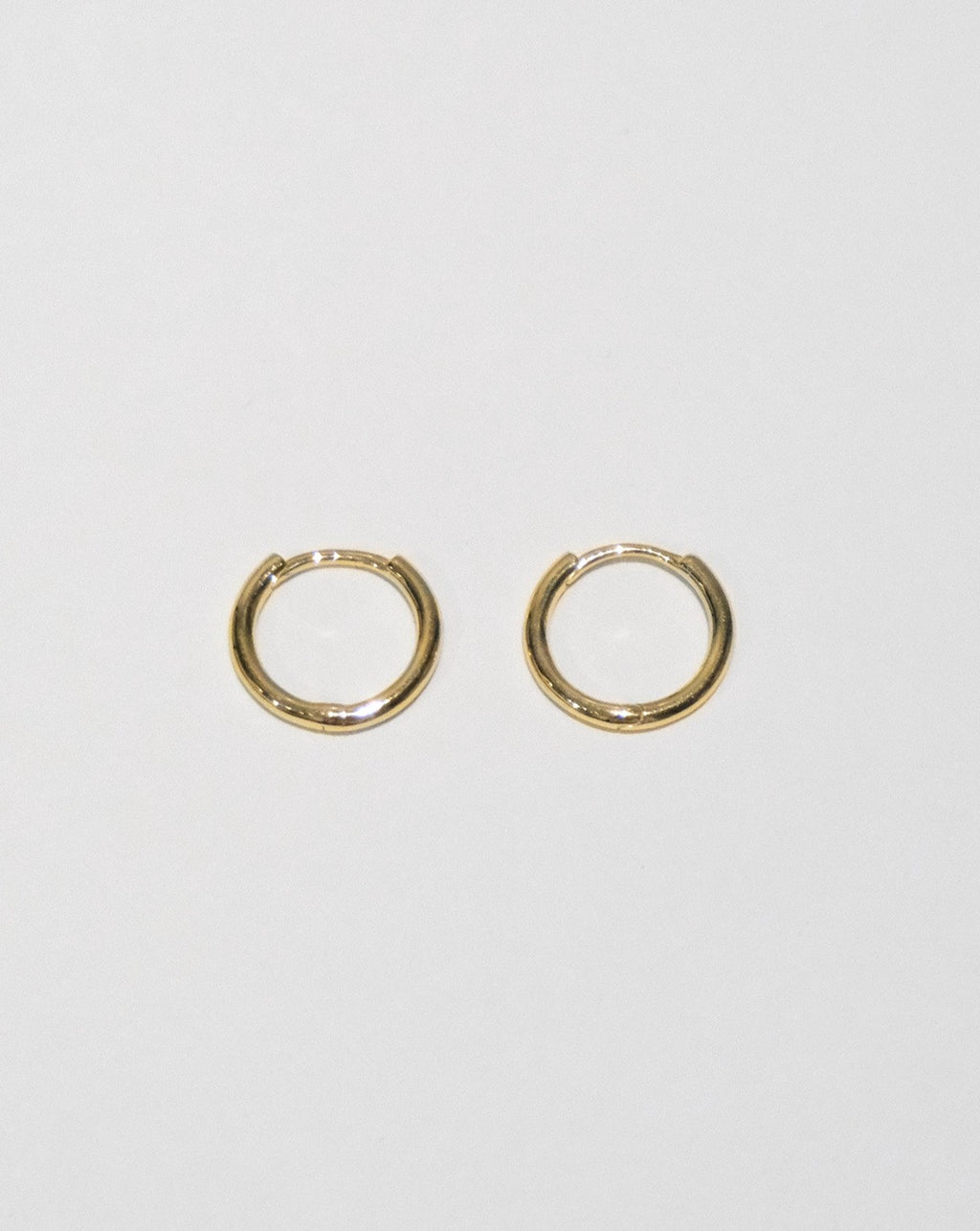 14K Gold Simple Skinny Hoops - 10mm,12mm