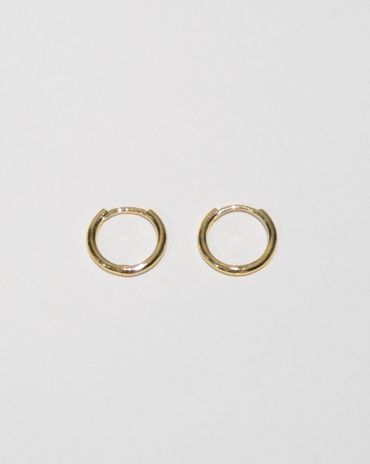 14K Gold Simple Skinny Hoops - 10mm,12mm