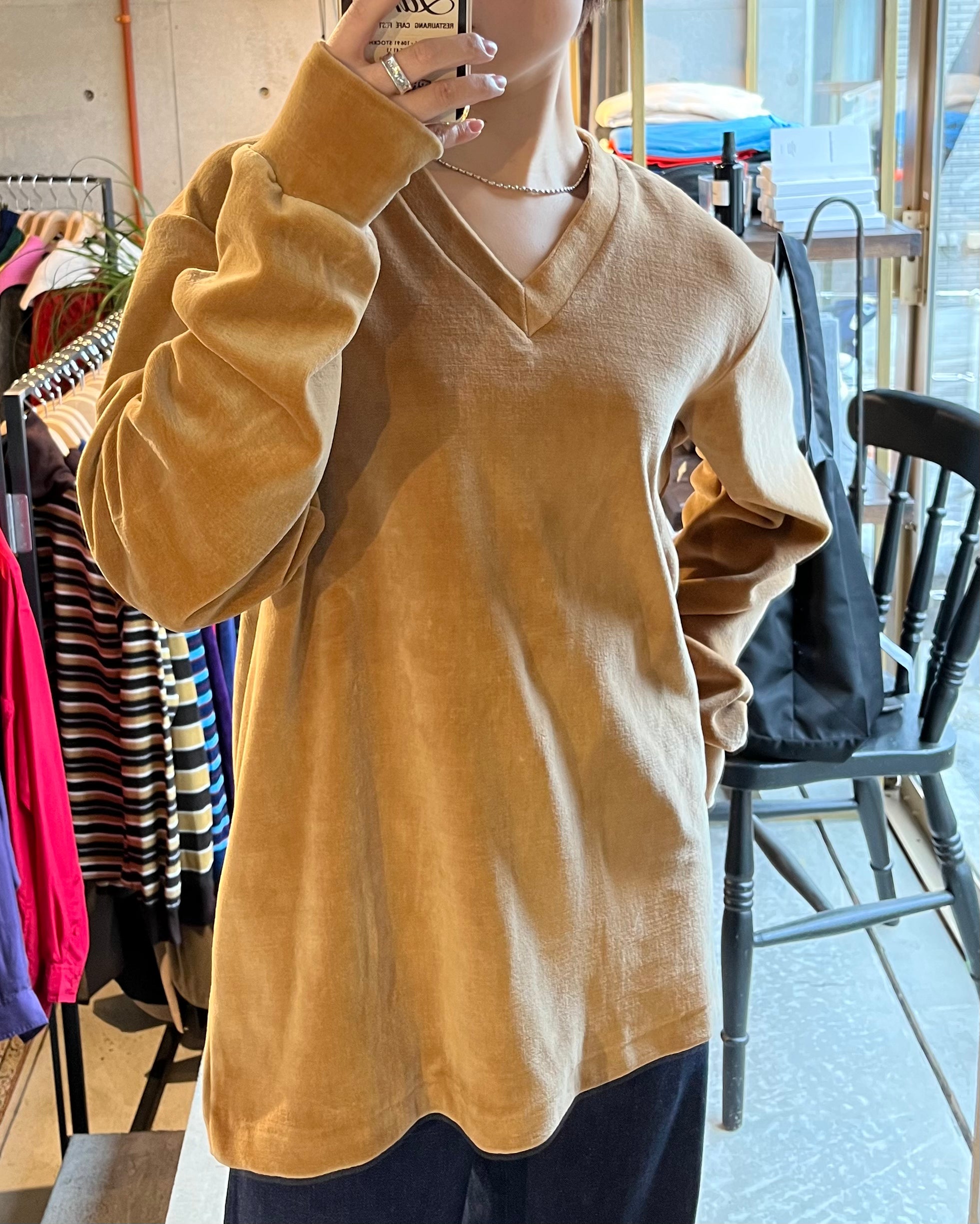 NOS Velour V-Neck Top