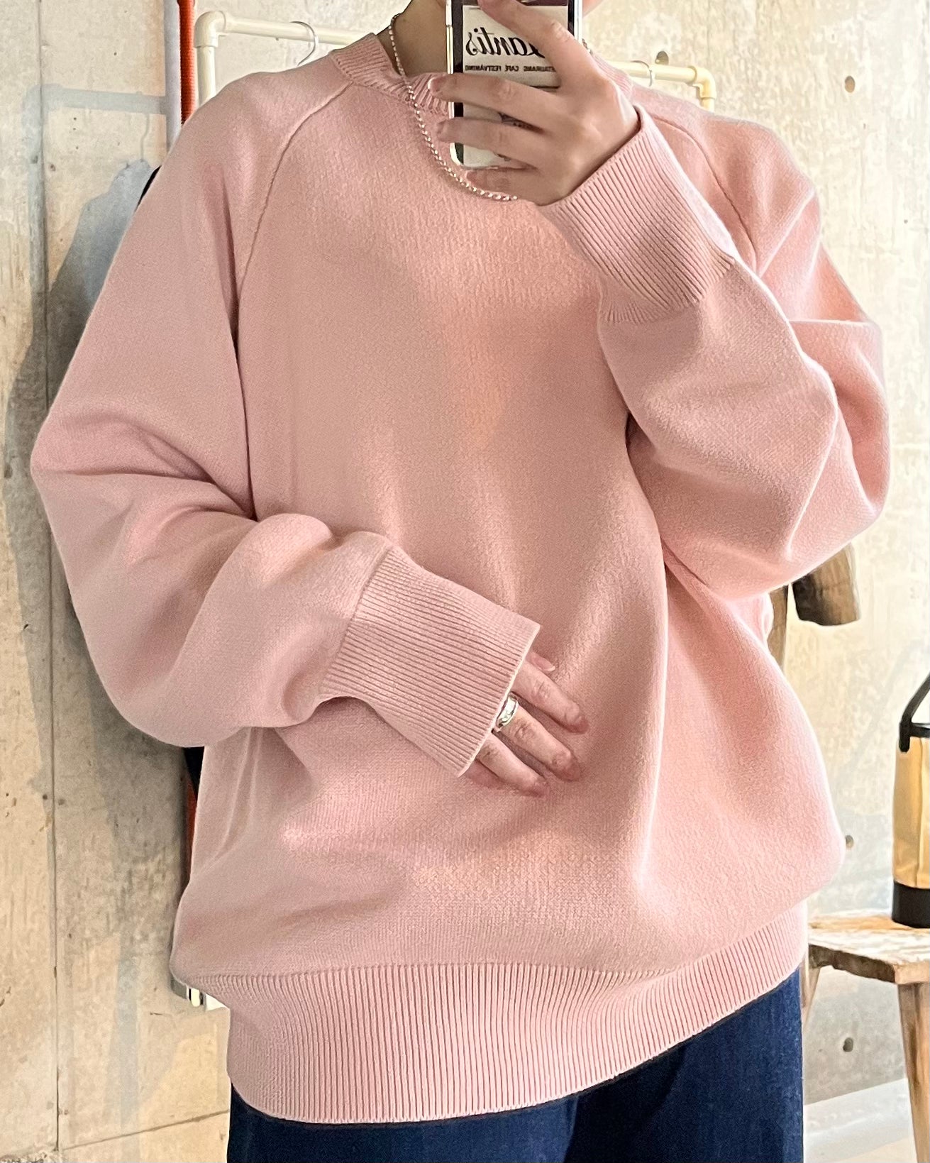 404 Paled Color Crew Neck Sweater by RYE TENDER - Pink