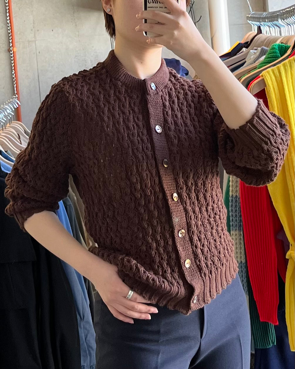 Brown Crochet Pattern Cardigan