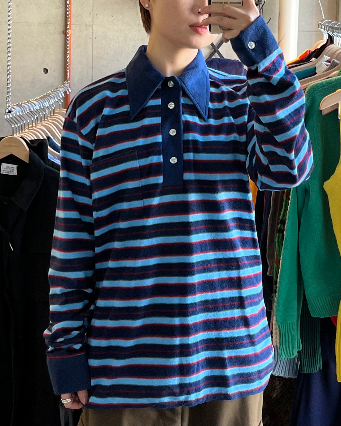 Velour Polo - Blue