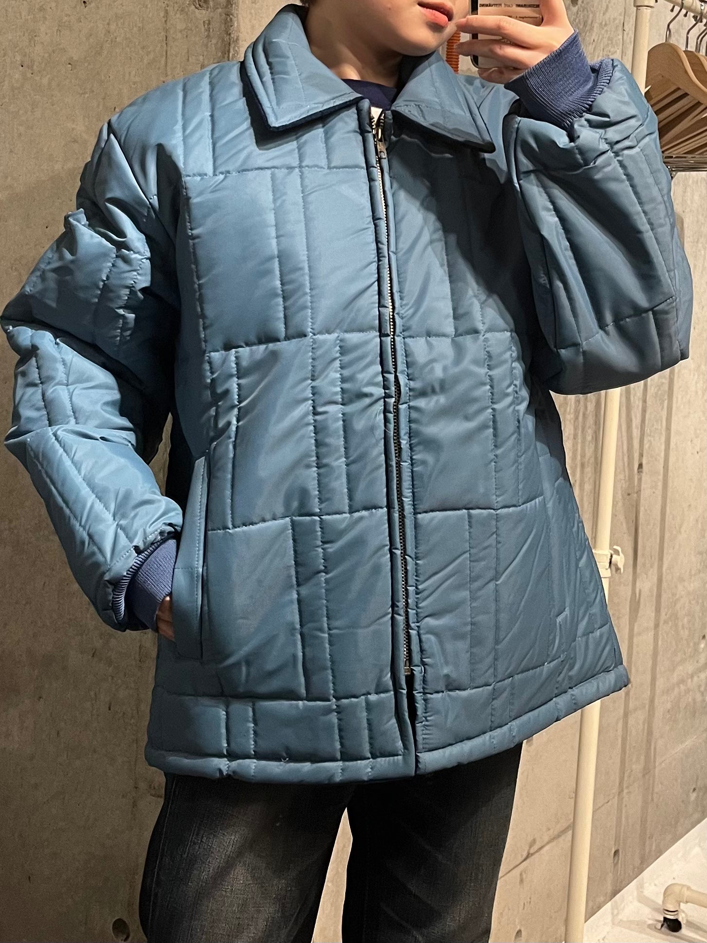 Nylon Quilting Jacket - Blue
