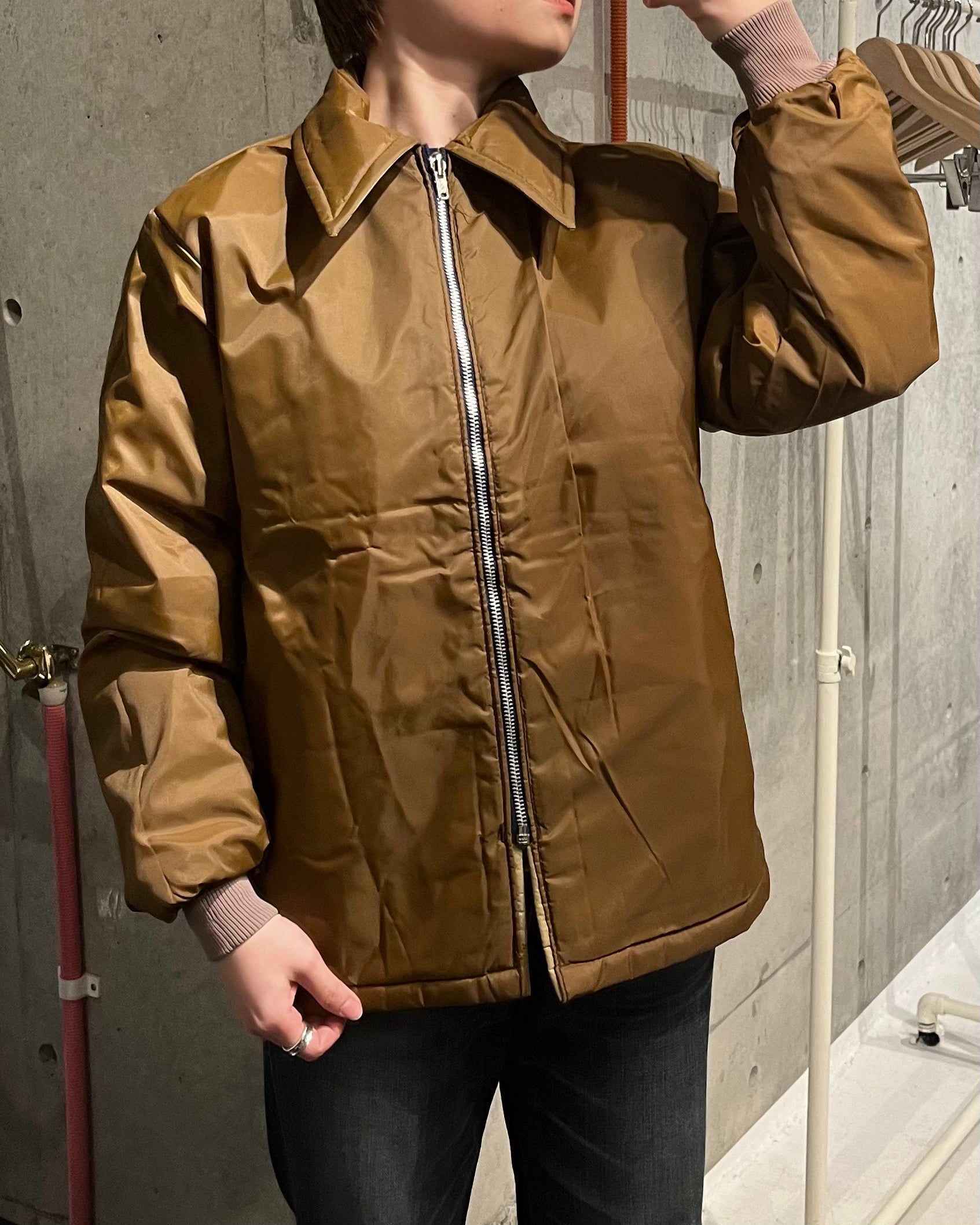 Nylon Quilting Jacket - Beige
