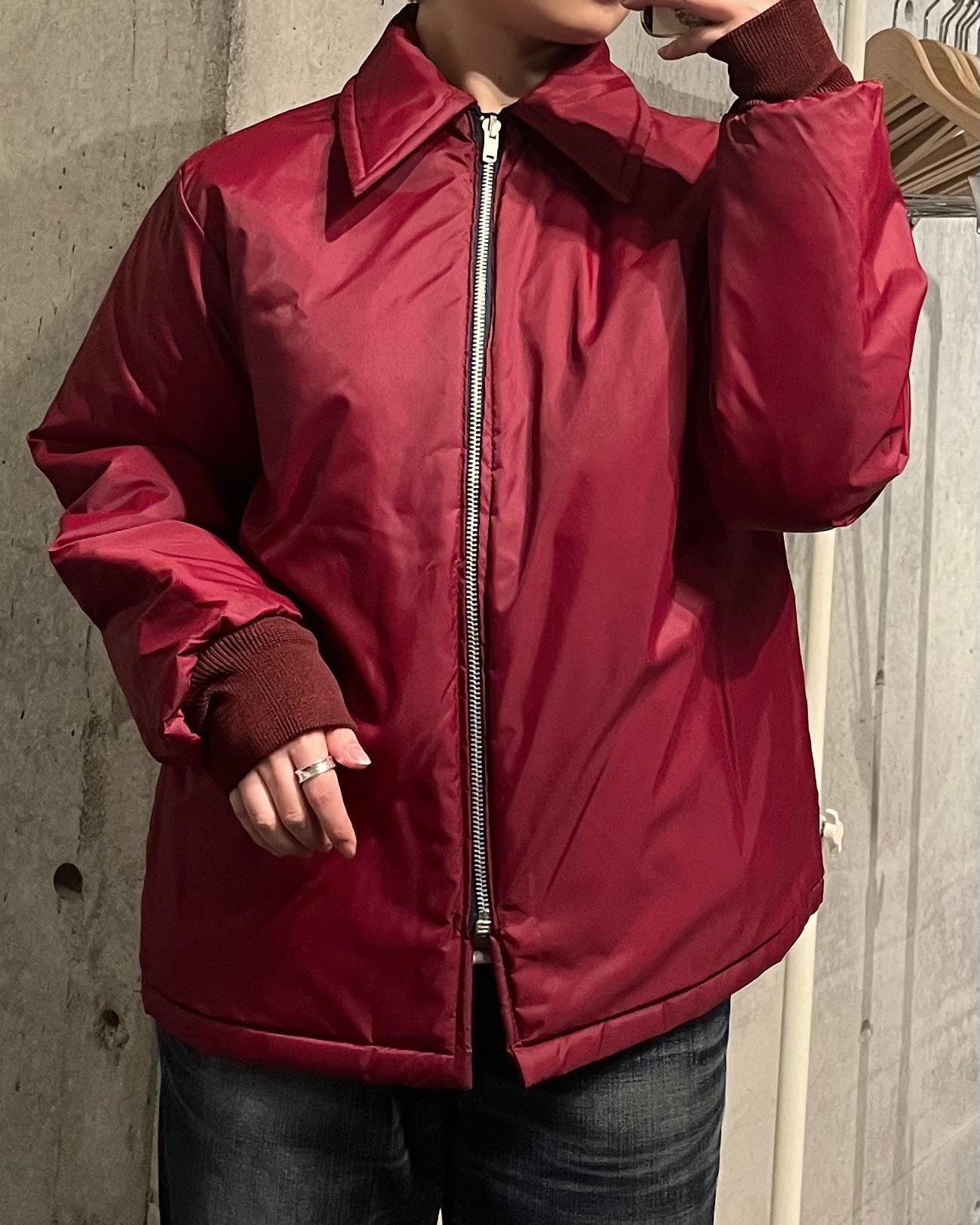 Nylon Quilting Jacket - Red