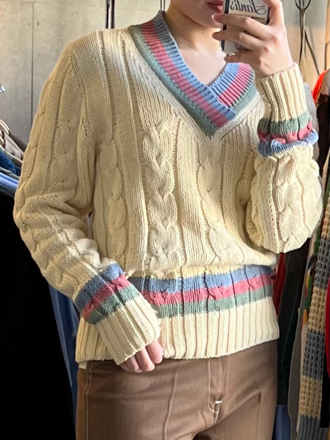 Cotton V-neck Sweater