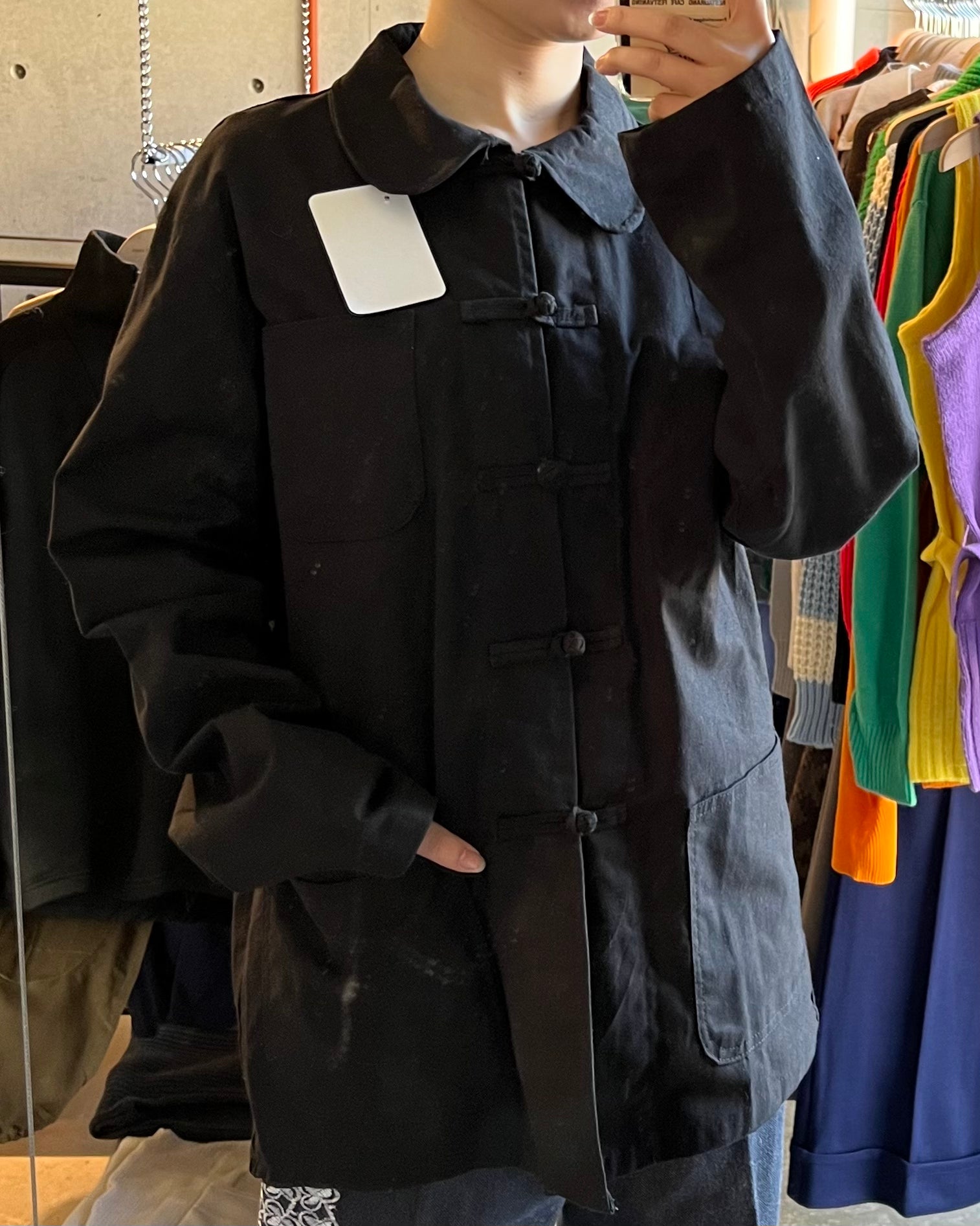 100% Cotton China Jacket - Black