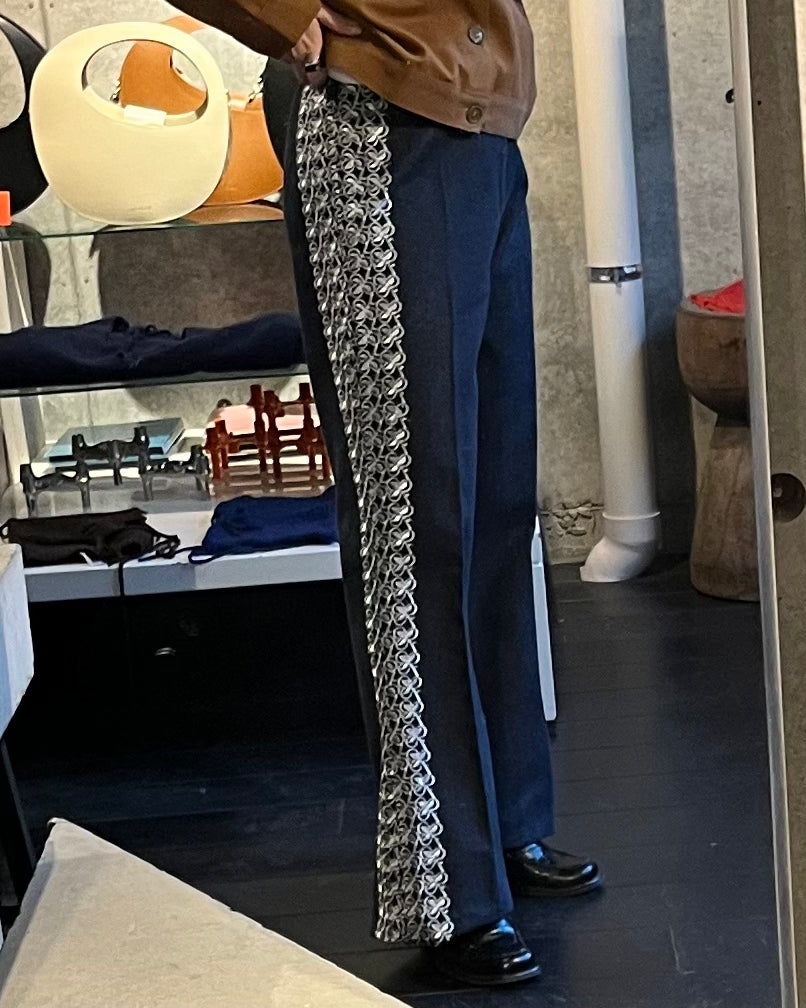 Embroidered Denim Pants