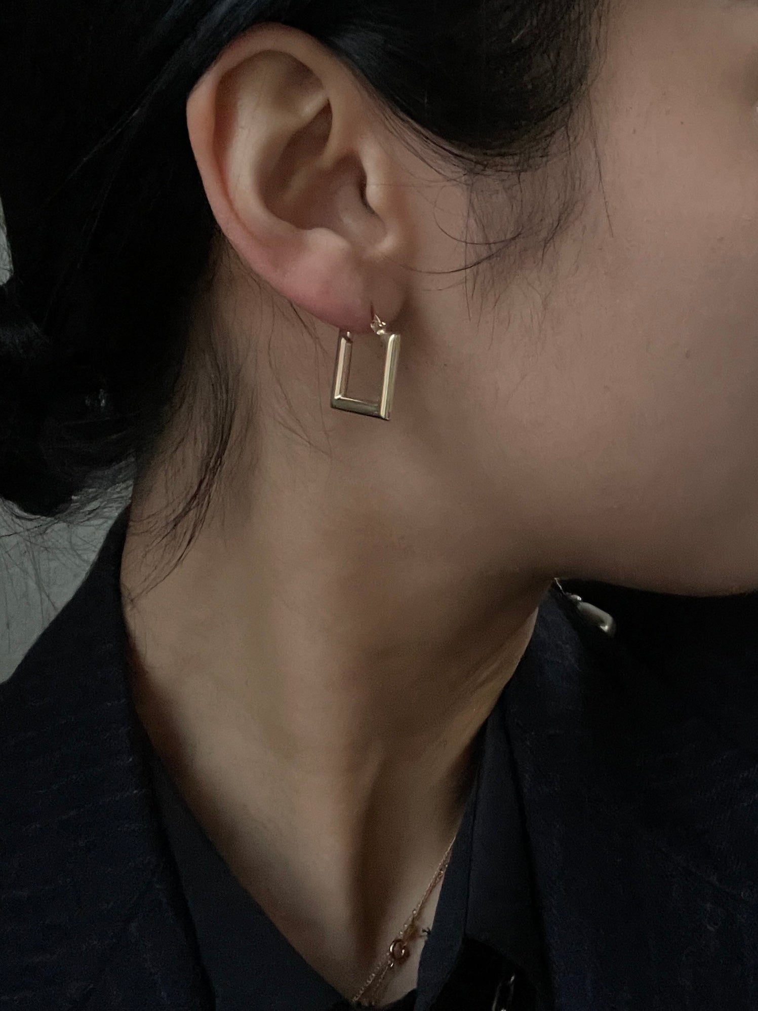 14K Square Hoops