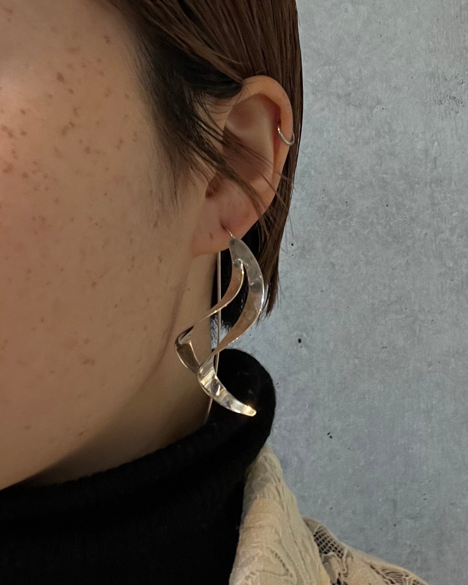Silver Wavy Earrings Made in Mexico