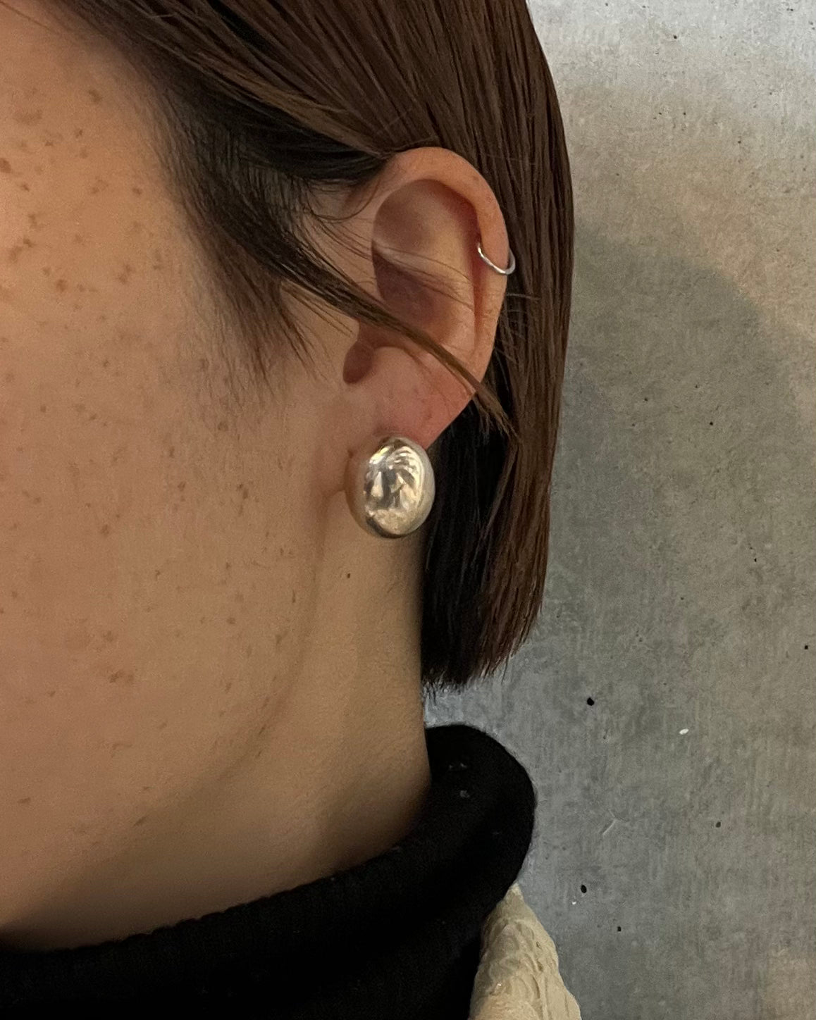 Silver Bean Earrings