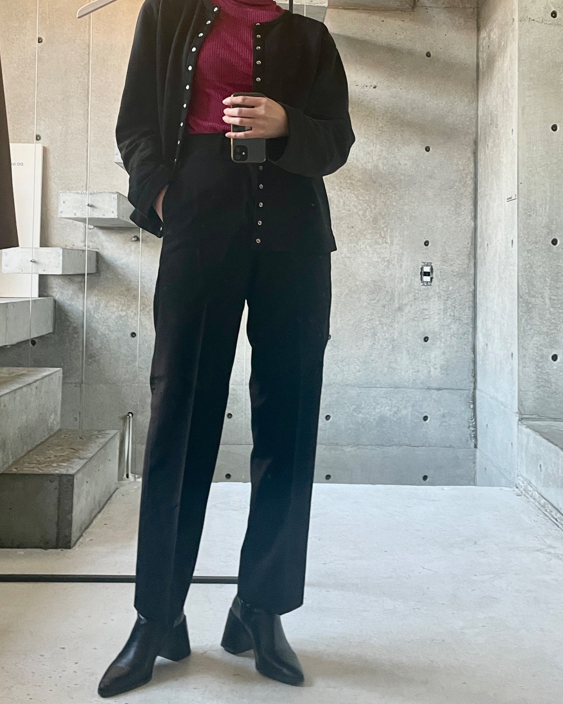 High Waisted Straight Trousers