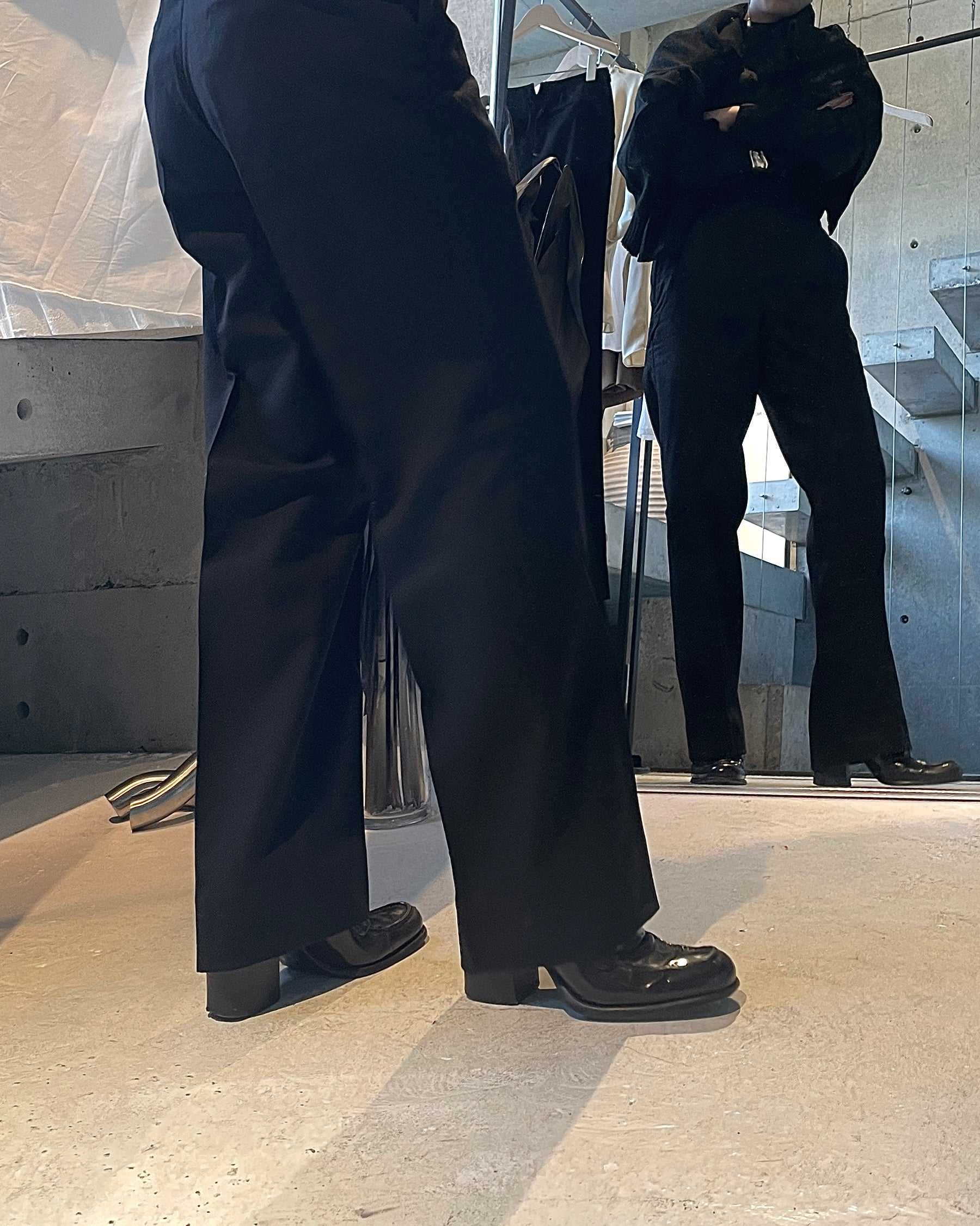 High Waisted Straight Trousers