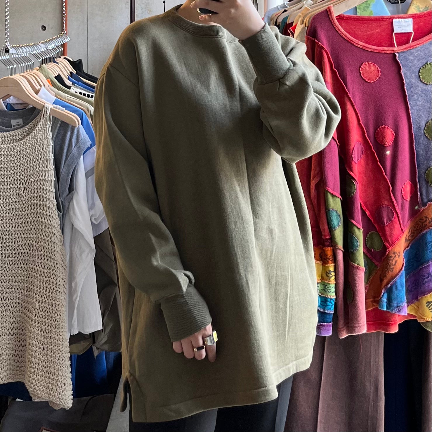 Slit Sweatshirt - Olive