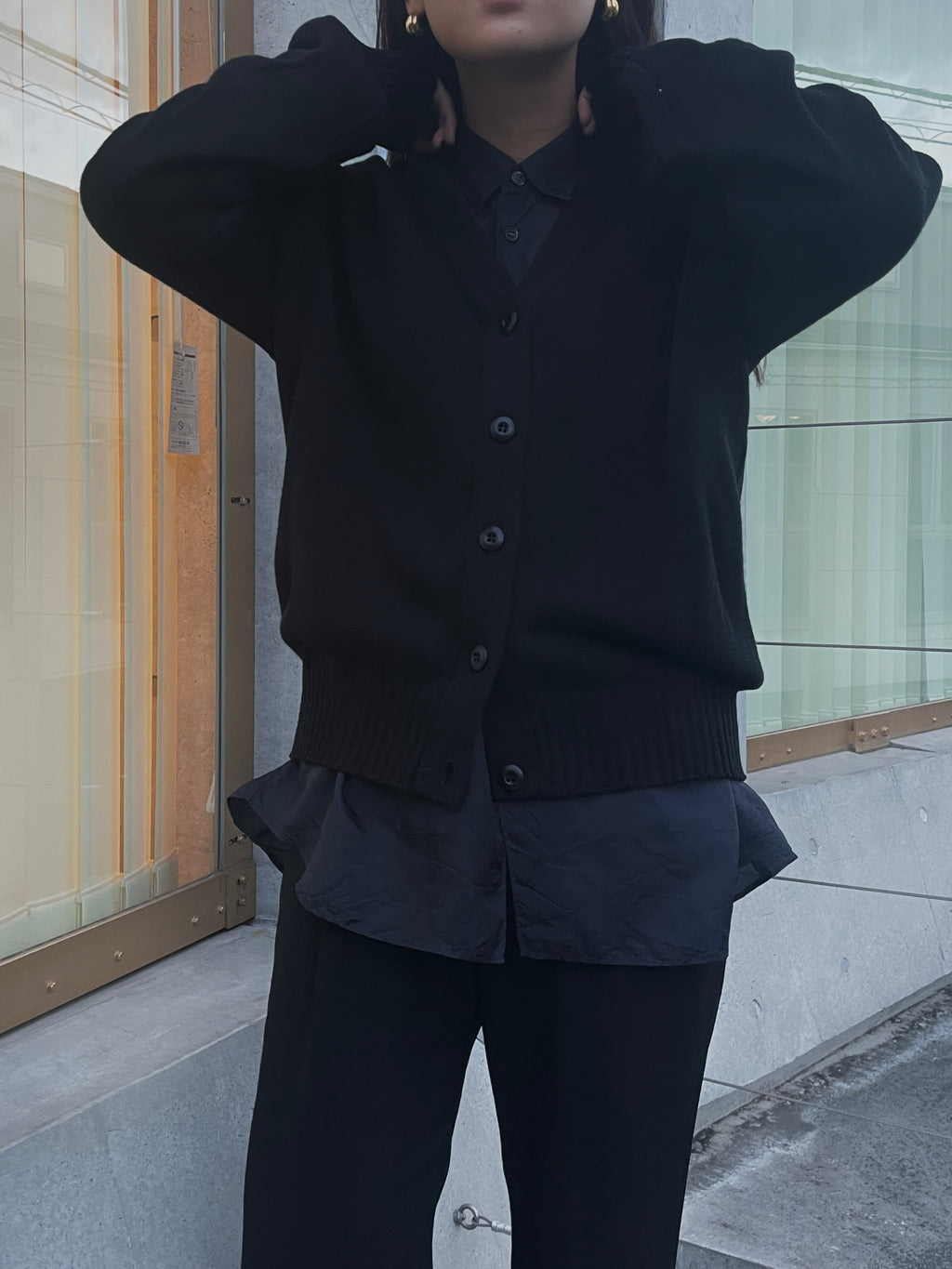 Black V/N Cardigan