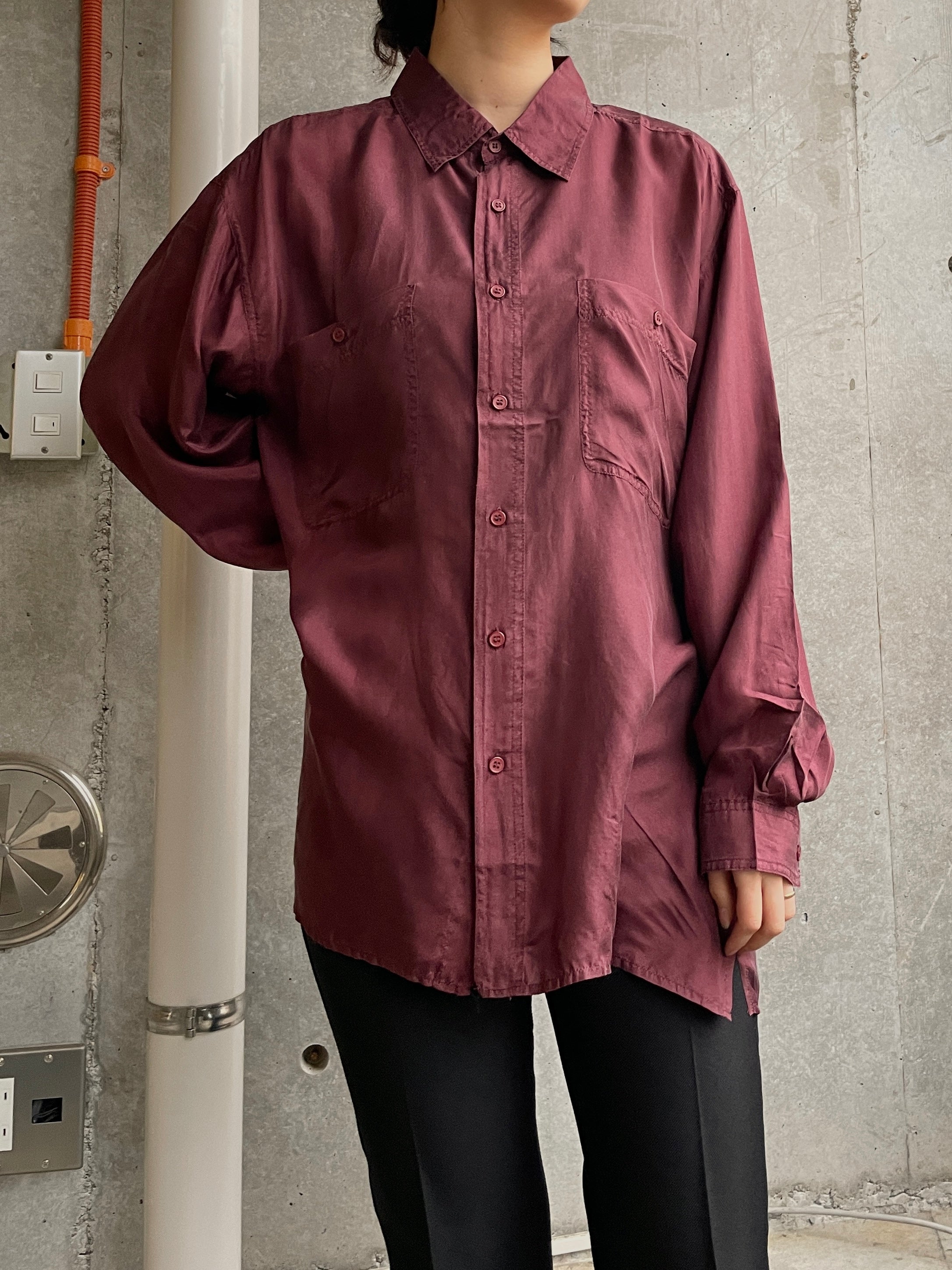 N.O.S  100% Silk Shirts - Wine