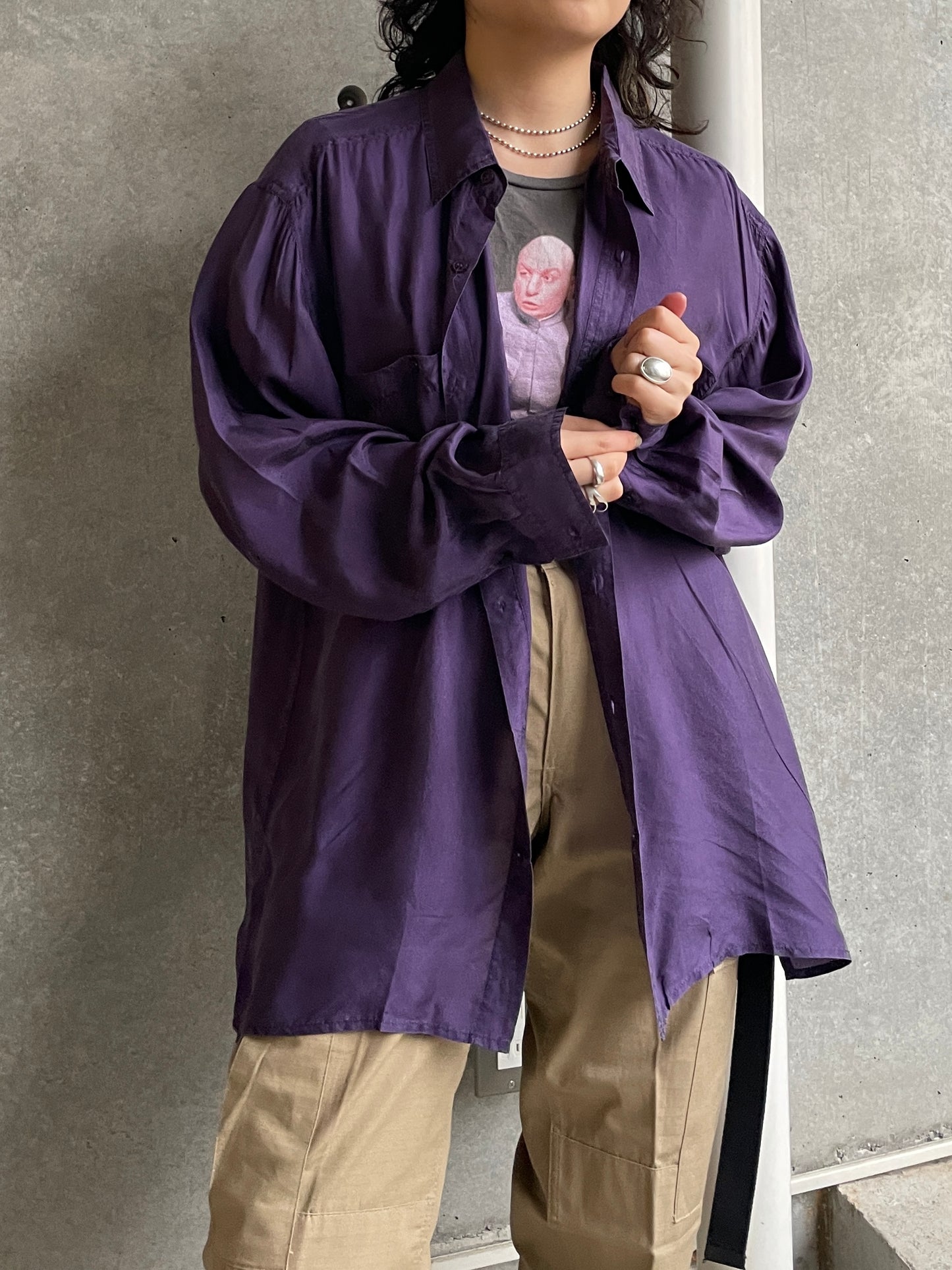 N.O.S  100% Silk Shirts - Purple
