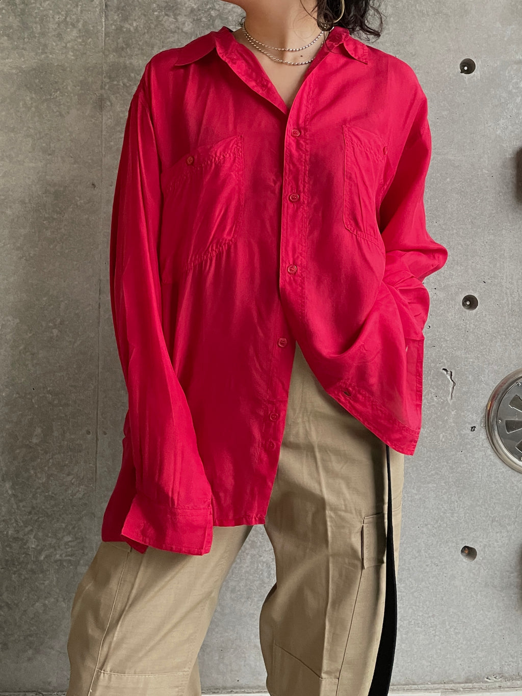 N.O.S  100% Silk Shirts - Red