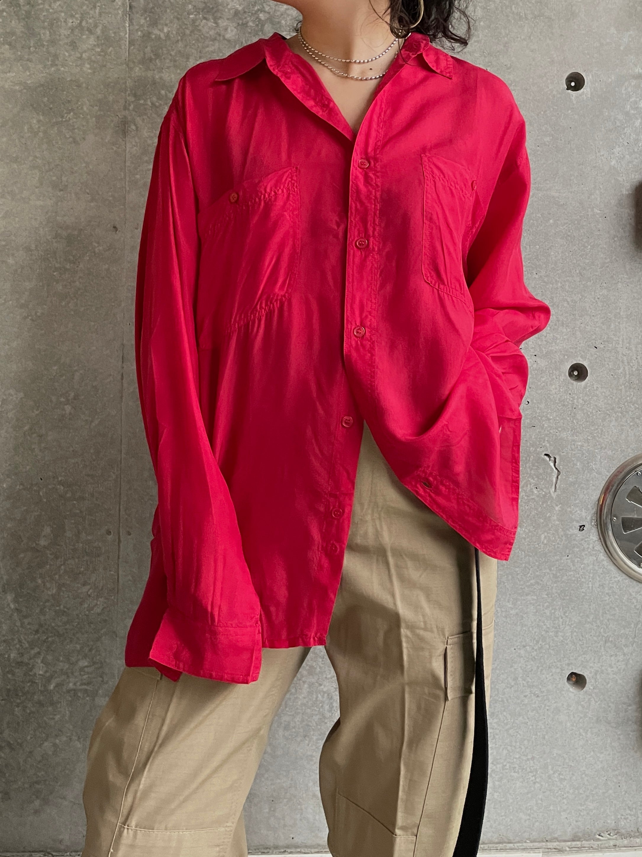 N.O.S  100% Silk Shirts - Red