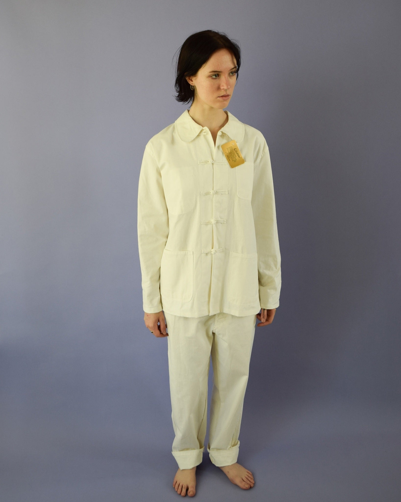 All White China Pants