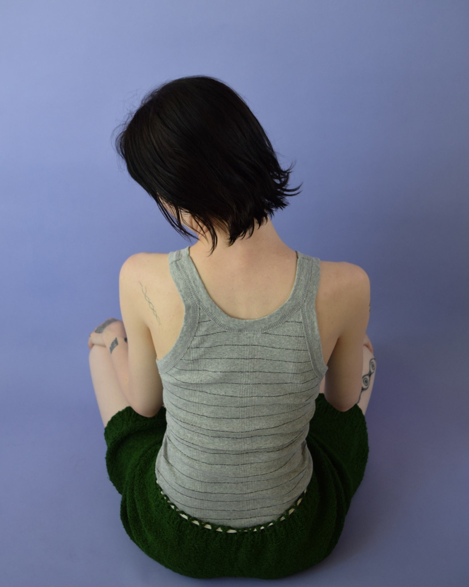 Miller Rib Tanktop Multi Strips Light Gray