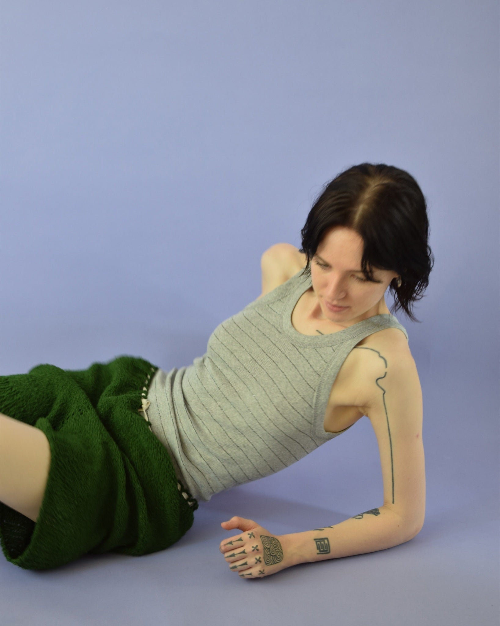 Miller Rib Tanktop Multi Strips Light Gray