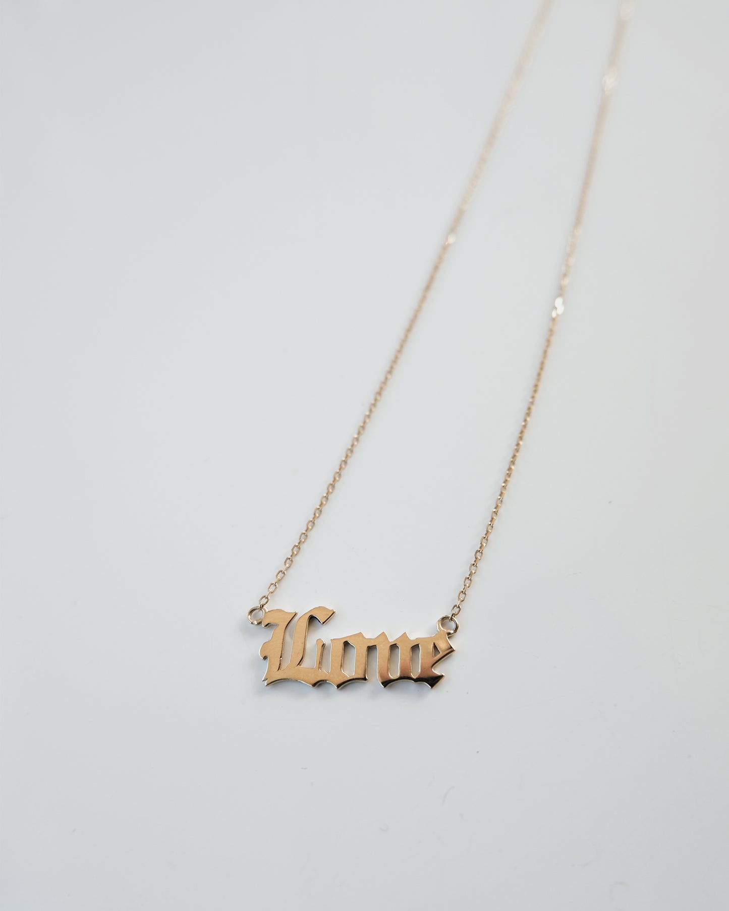 14k Gold "Old English - Love" Necklace