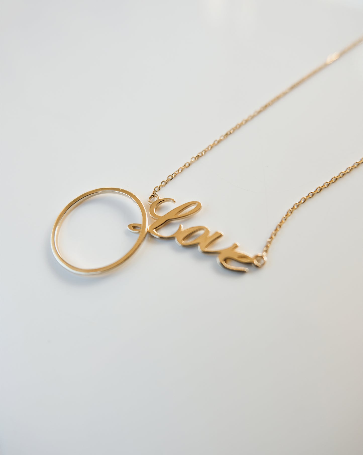 14k Gold "Hand Writing - Love" Necklace