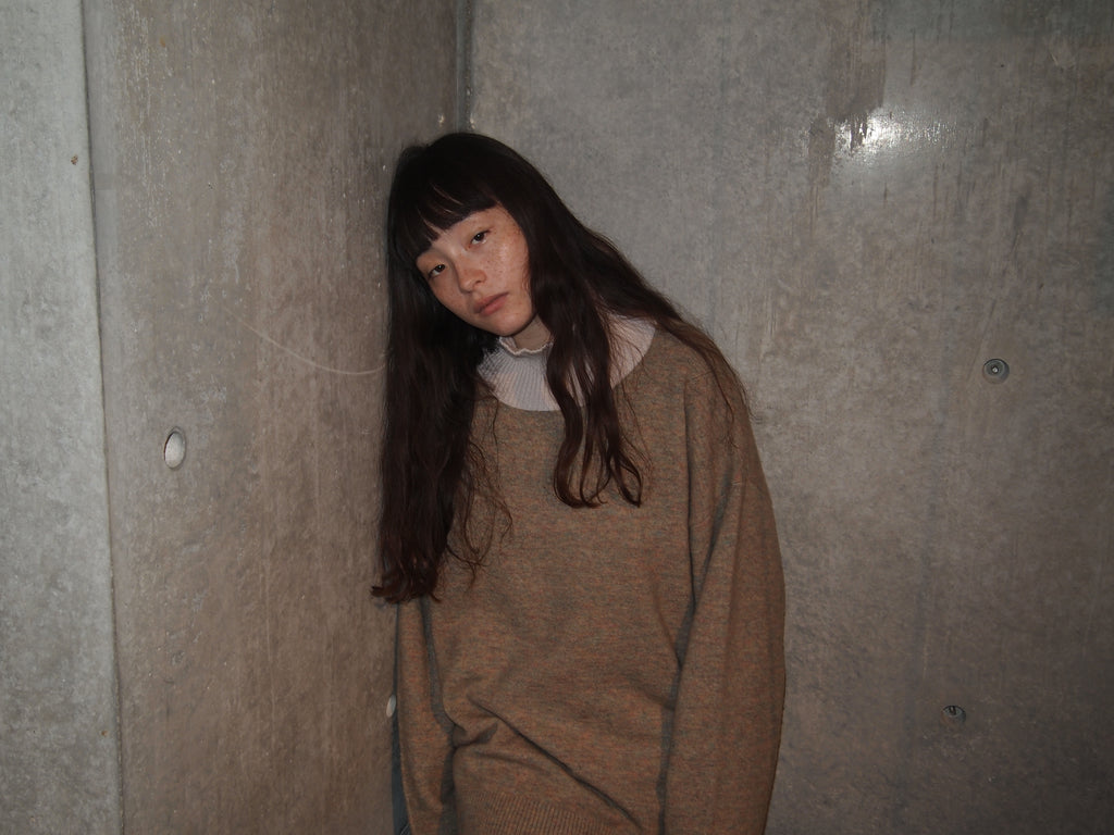 404 High Neck Bicolor Sweater by RYE TENDER - Beige×Off White