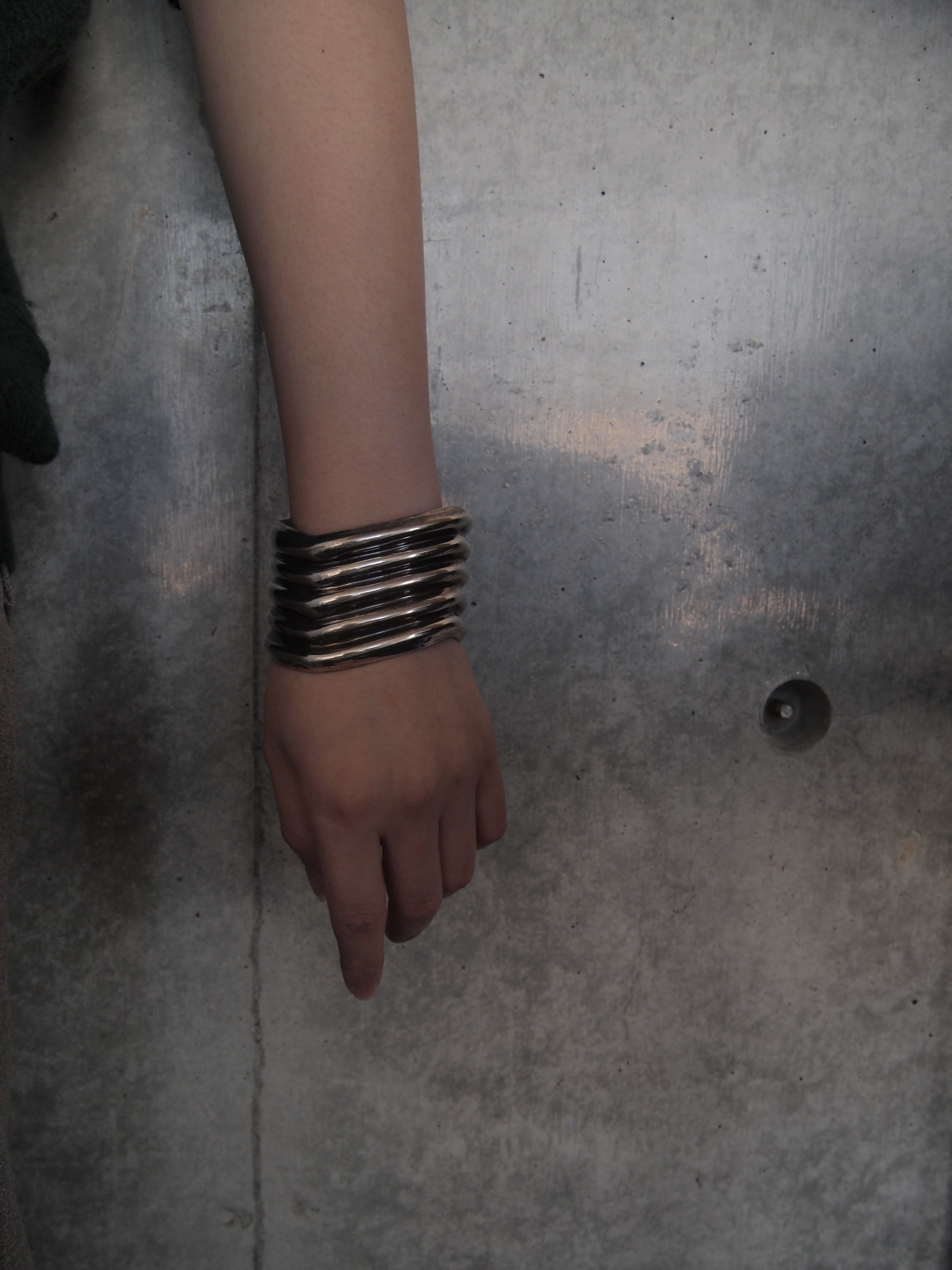 Silver Heavy Bangle Made in Mexico