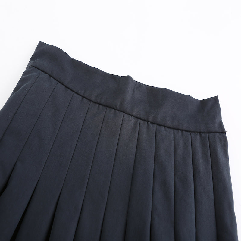 Deep Navy Pleated Skirt