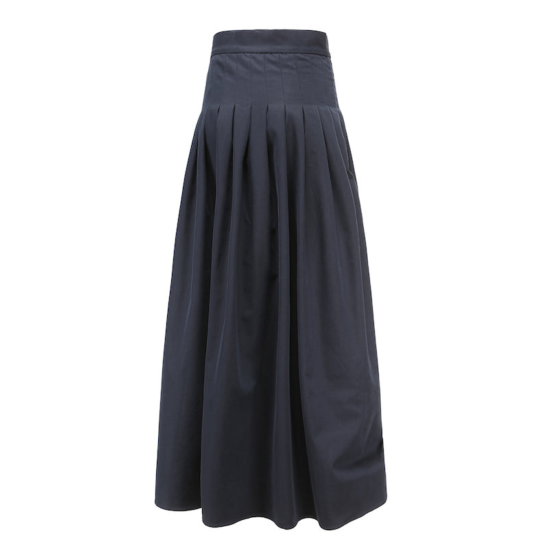 Deep Navy Pleated Skirt