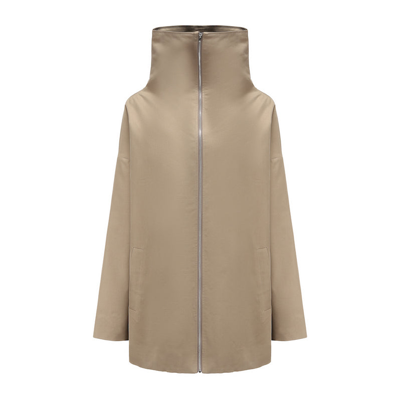 Kaki Zip Trench Coat