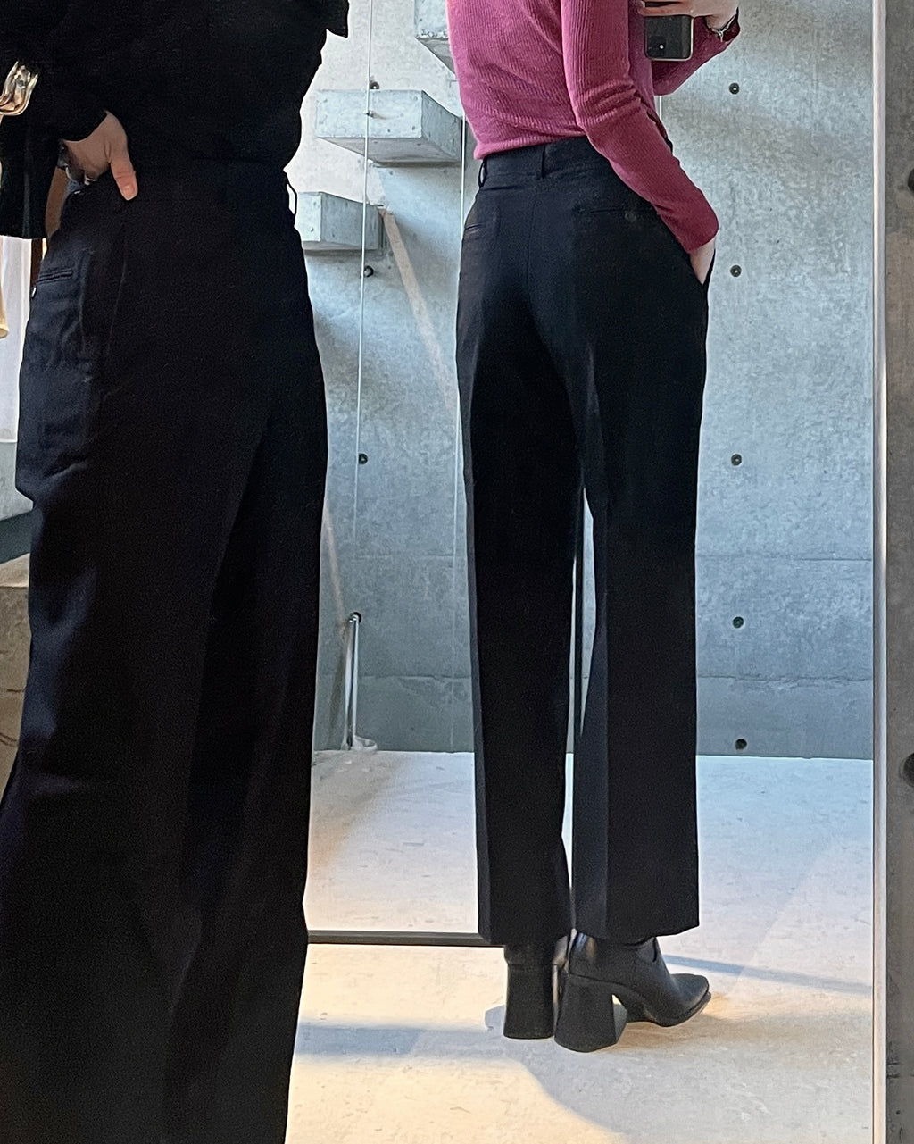 High Waisted Straight Trousers