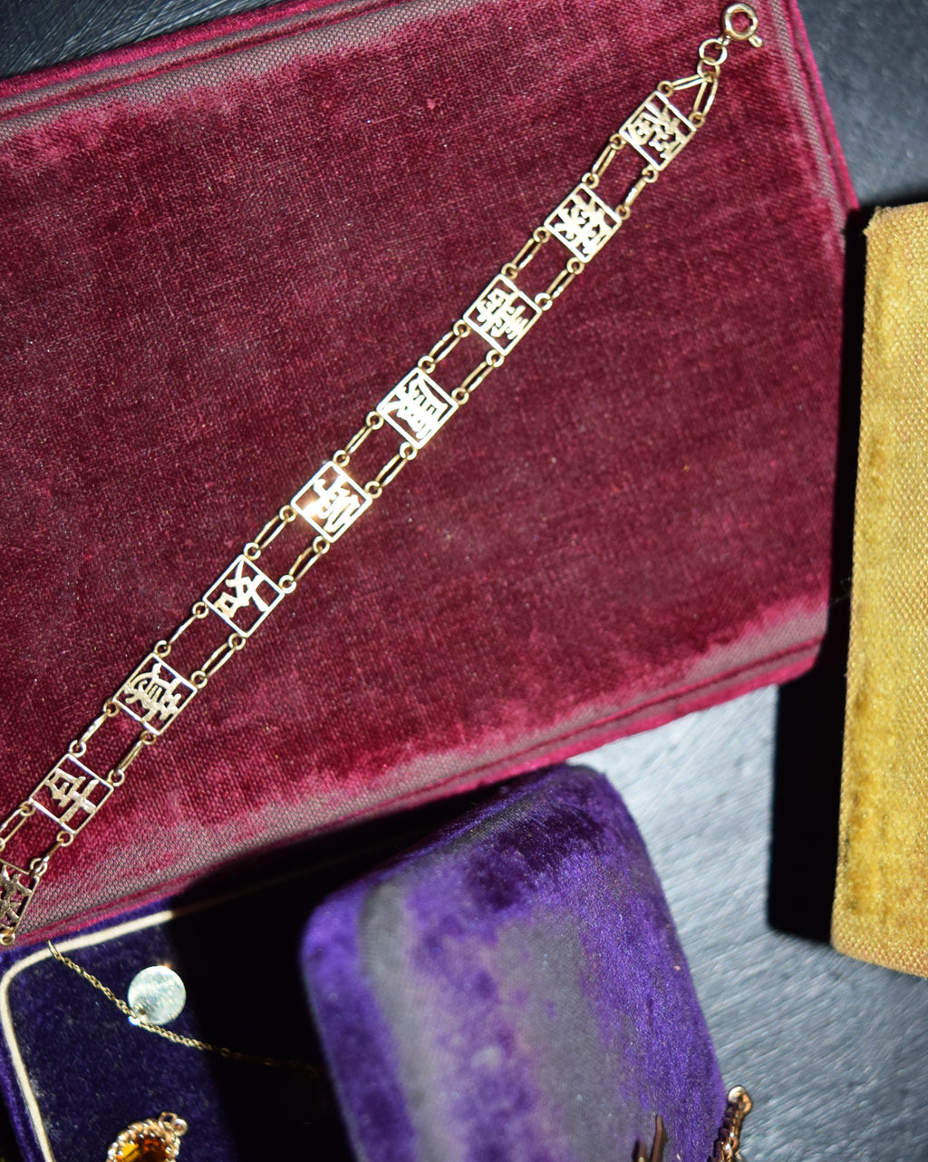 14k Gold Bracelet - Chinese Good Luck!