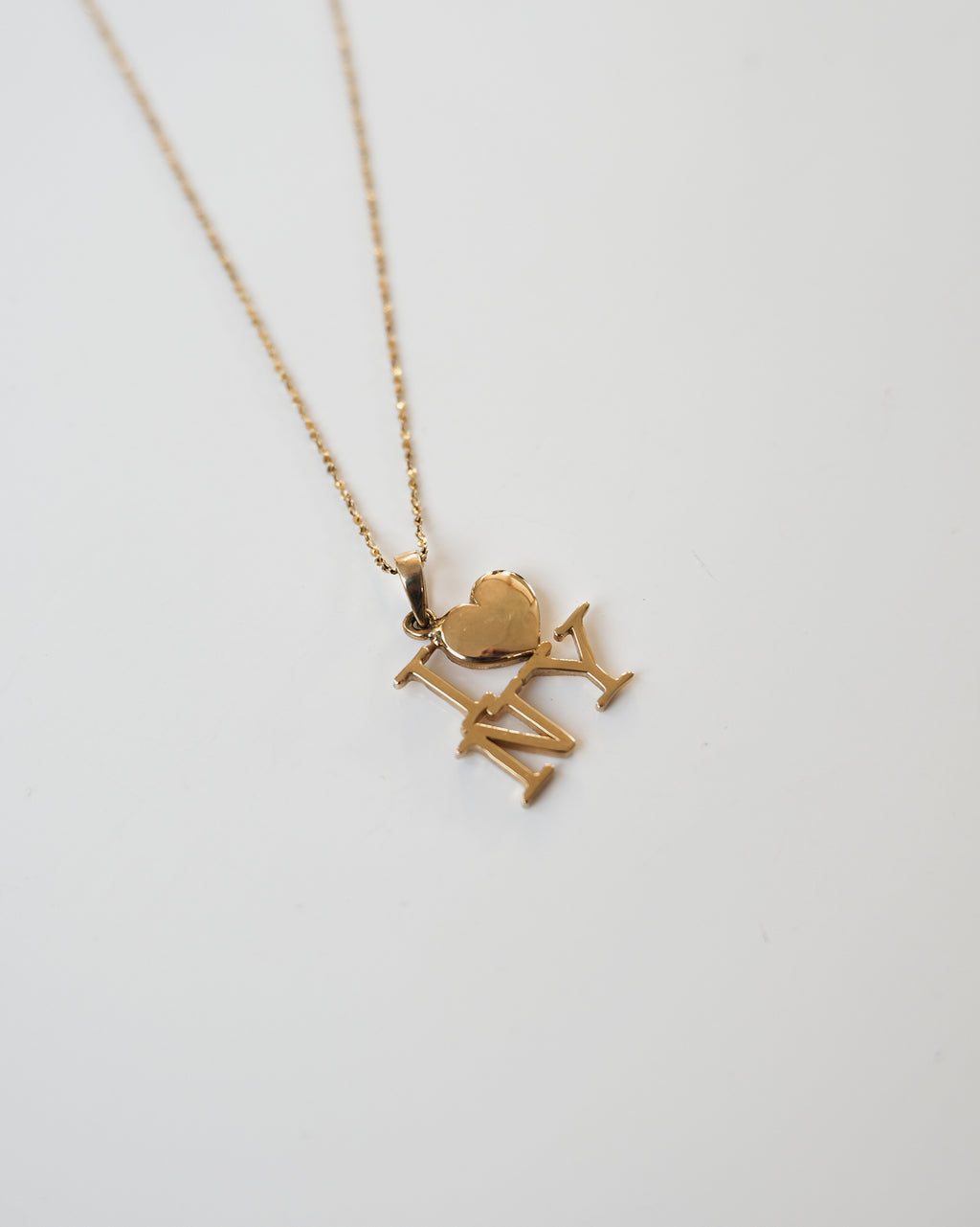 14k Gold Necklace -I LOVE NY-