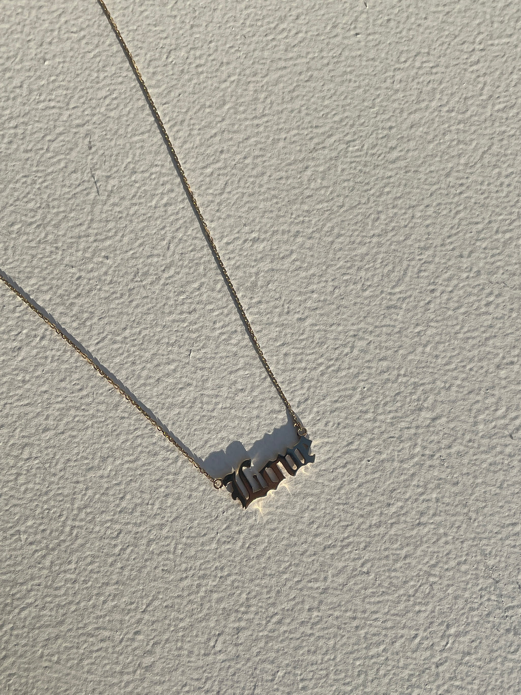 14k Gold "Old English - Love" Necklace