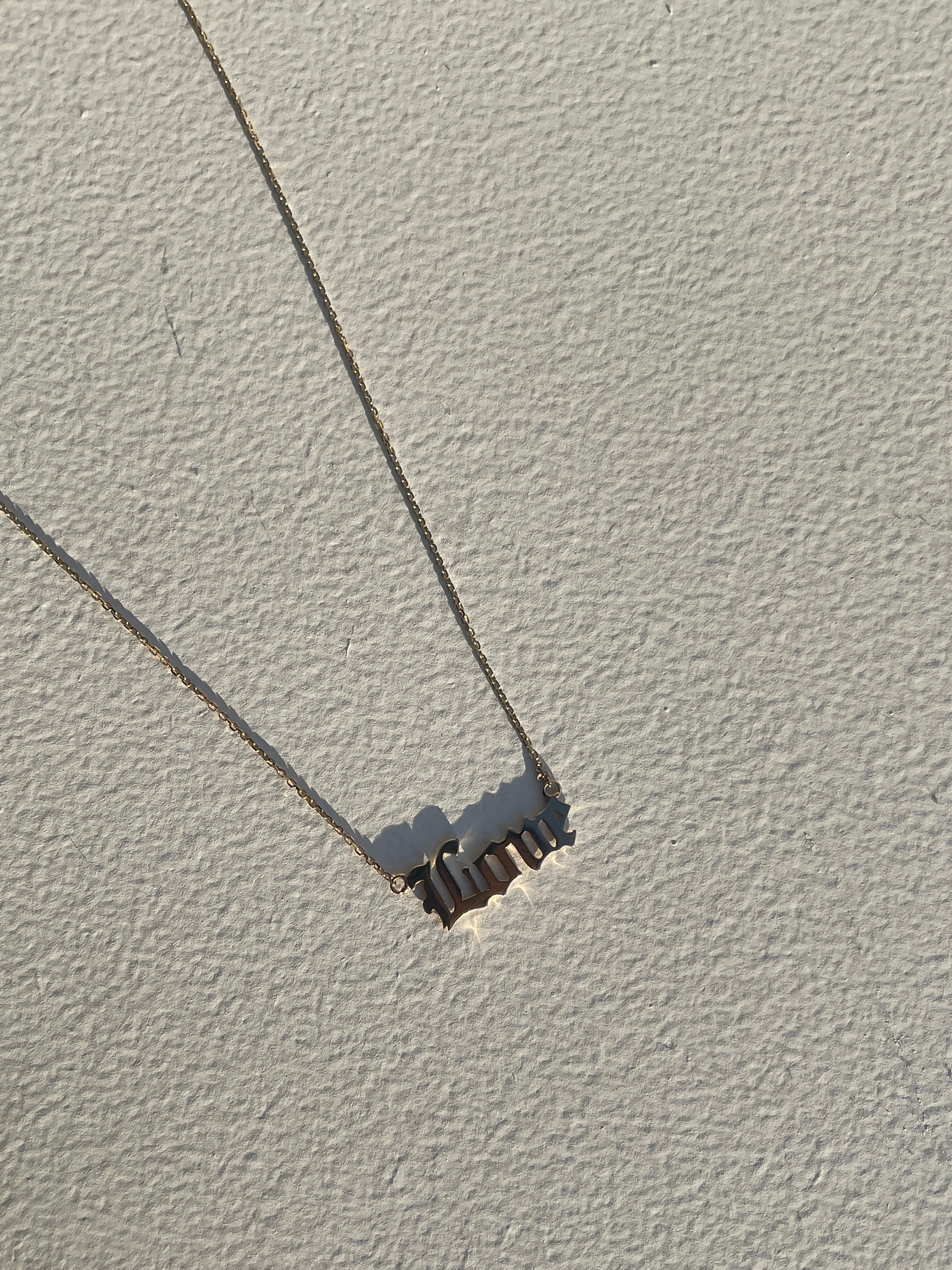 14k Gold "Old English - Love" Necklace
