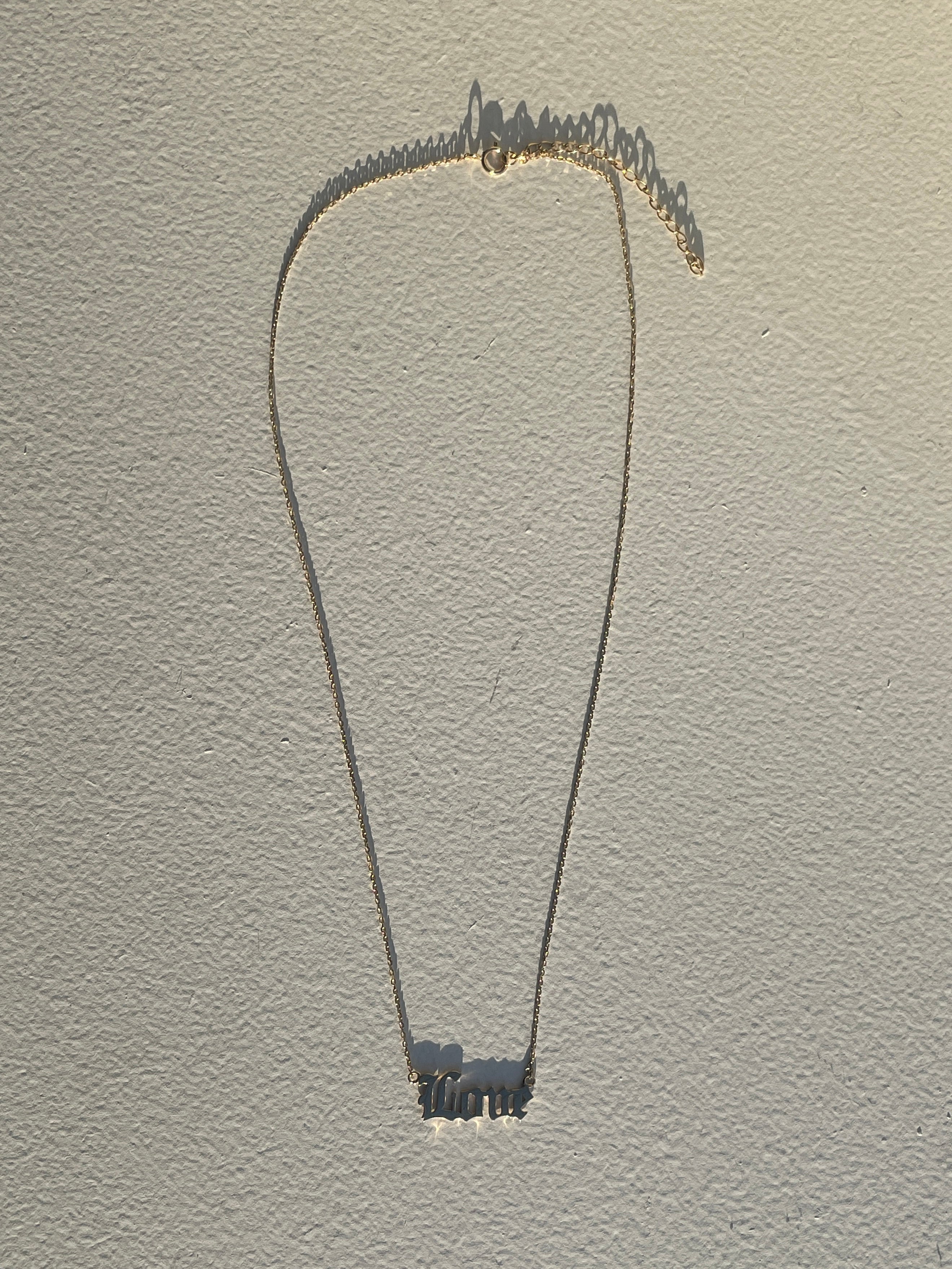 14k Gold "Old English - Love" Necklace