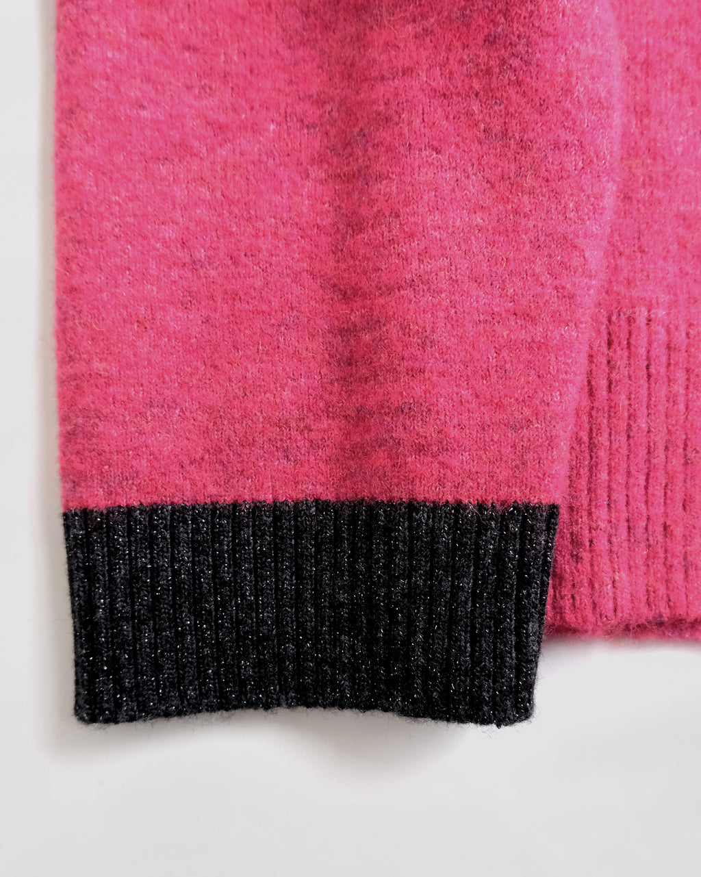 404 High Neck Bicolor Sweater by RYE TENDER - Pink×Charcoal