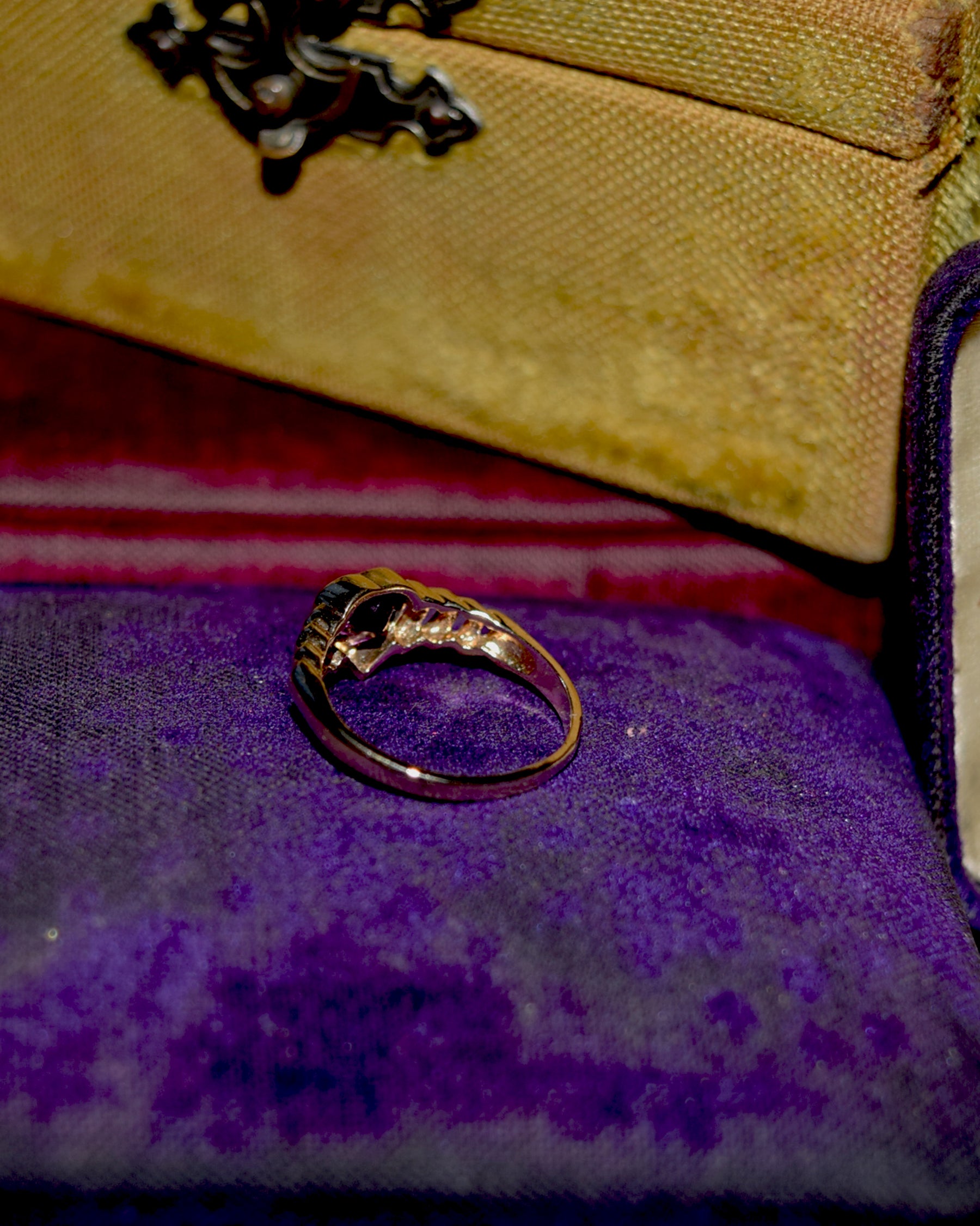 14k Gold Heart Ring × Amethyst Ring - 12.5号