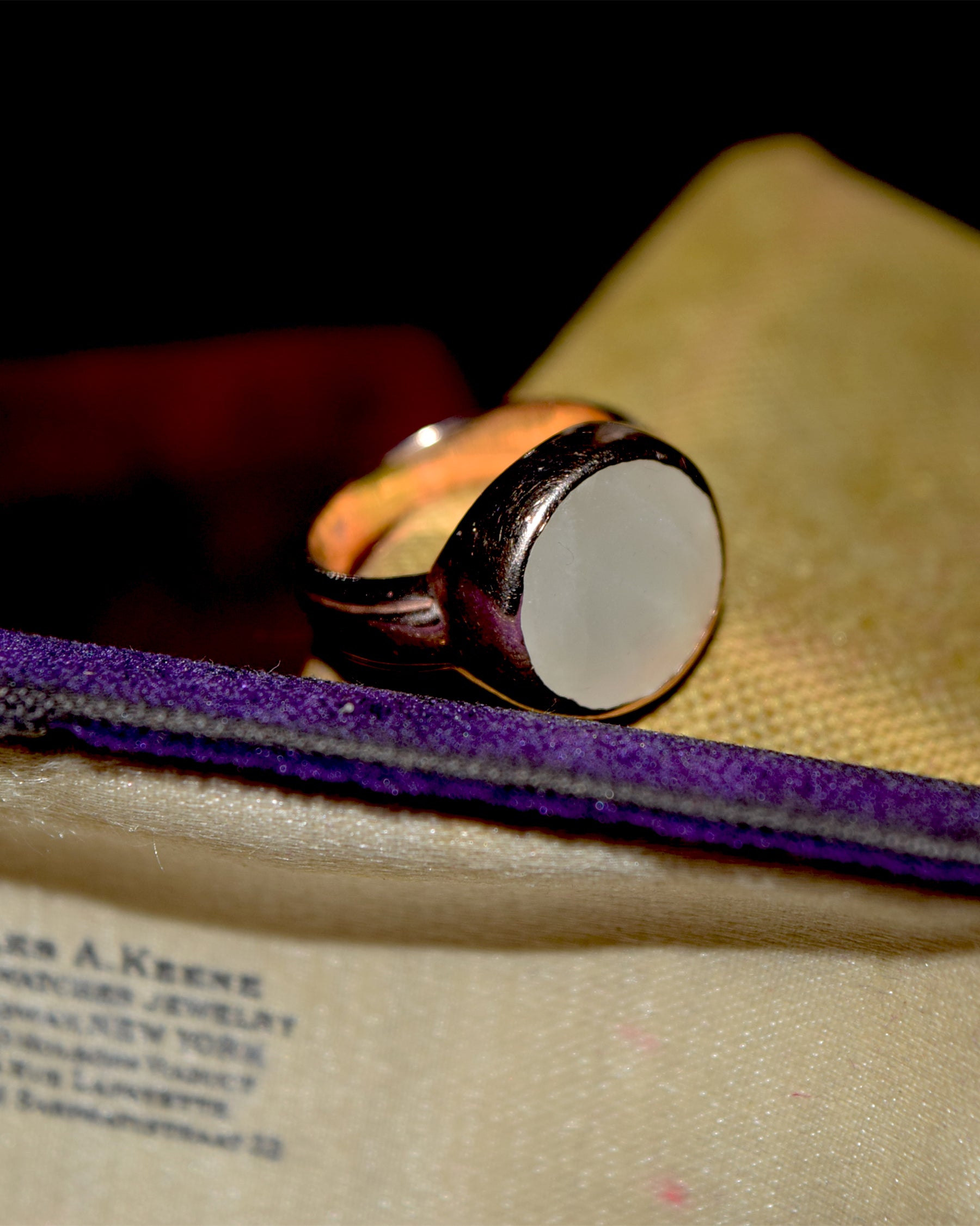 14k Gold × Moon stone Ring - 10.5号