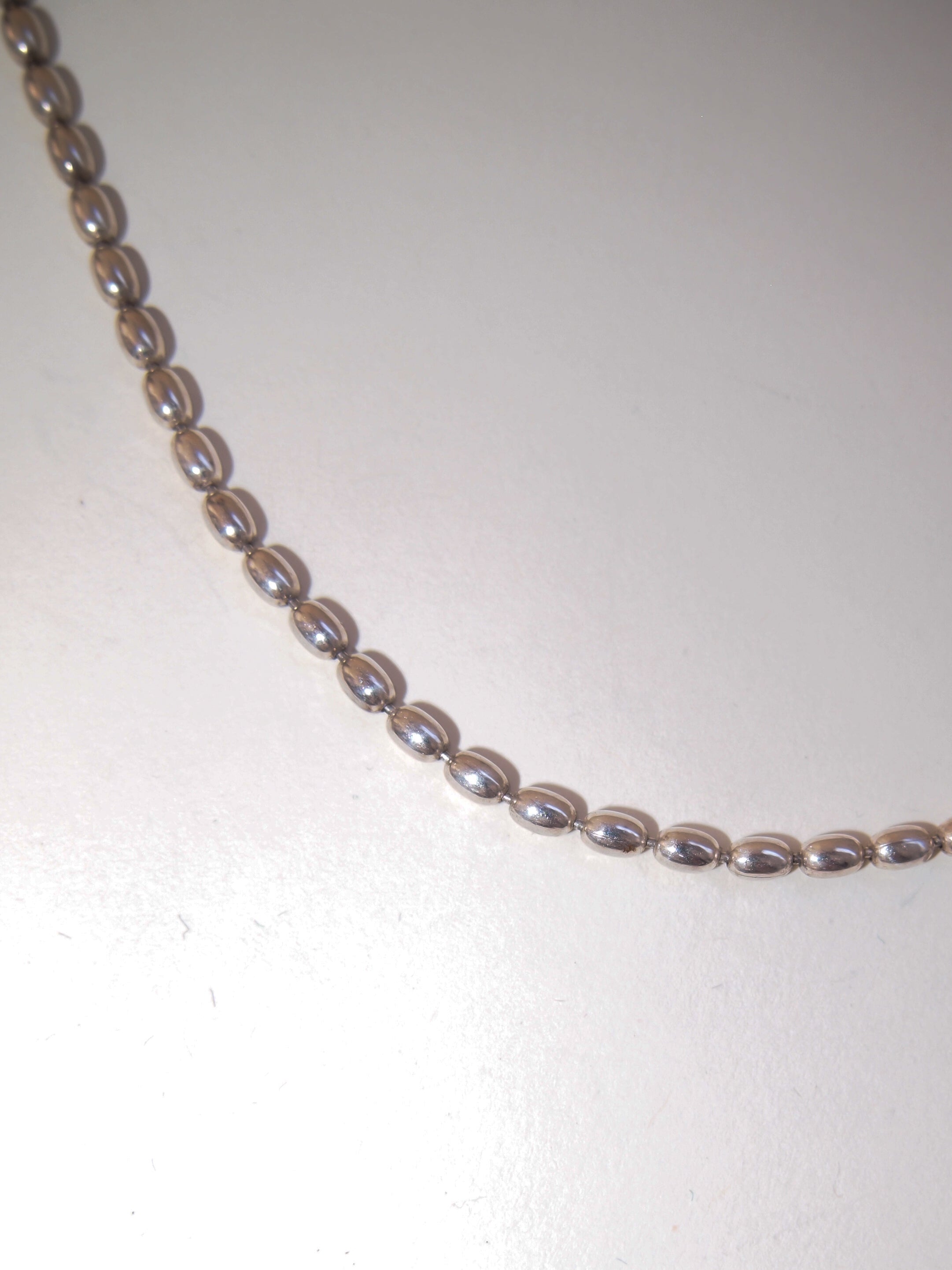 Silver Beans Chain Necklace
