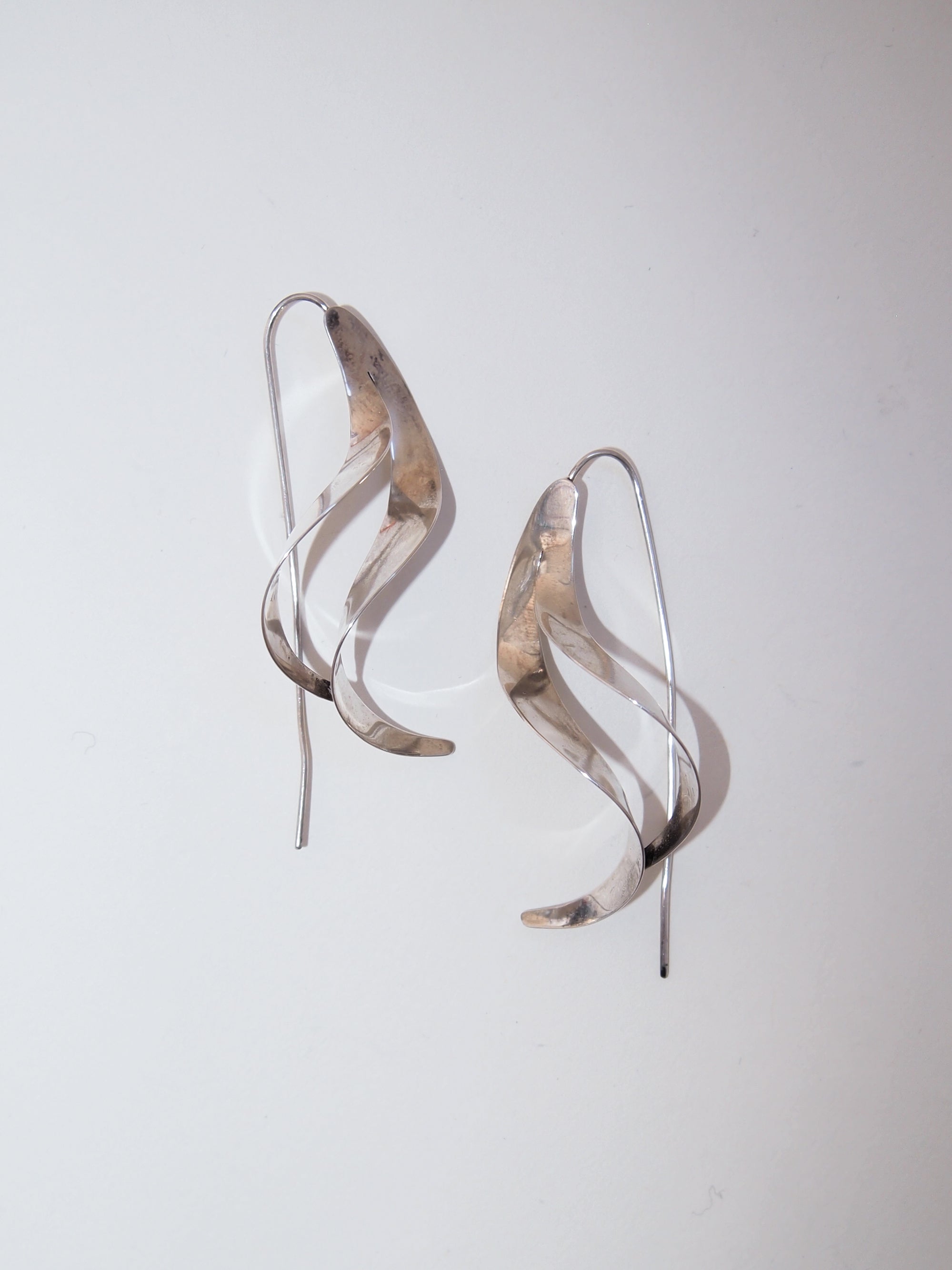 Silver Wavy Earrings Made in Mexico
